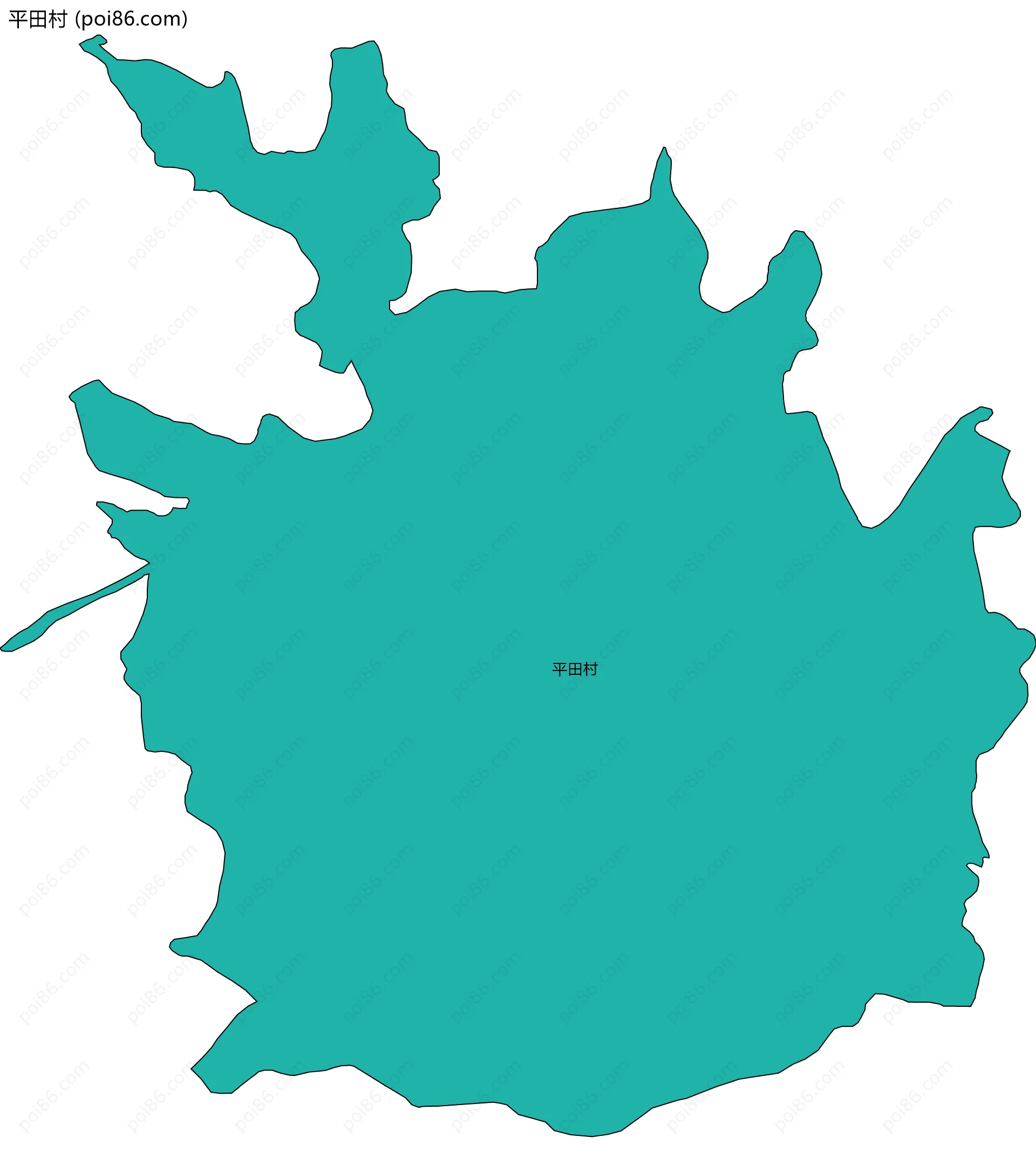 平田村边界地图