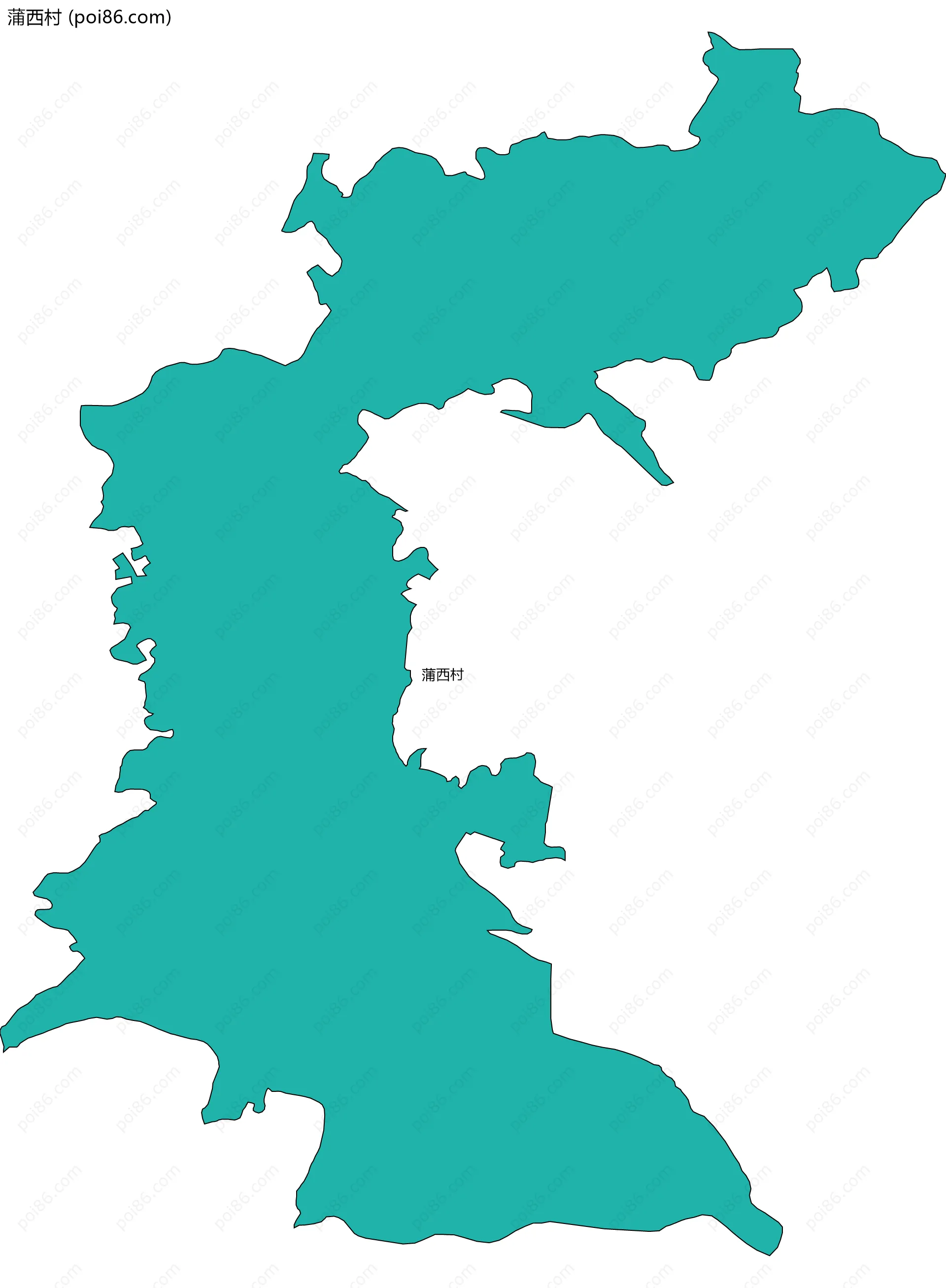 蒲西村边界地图