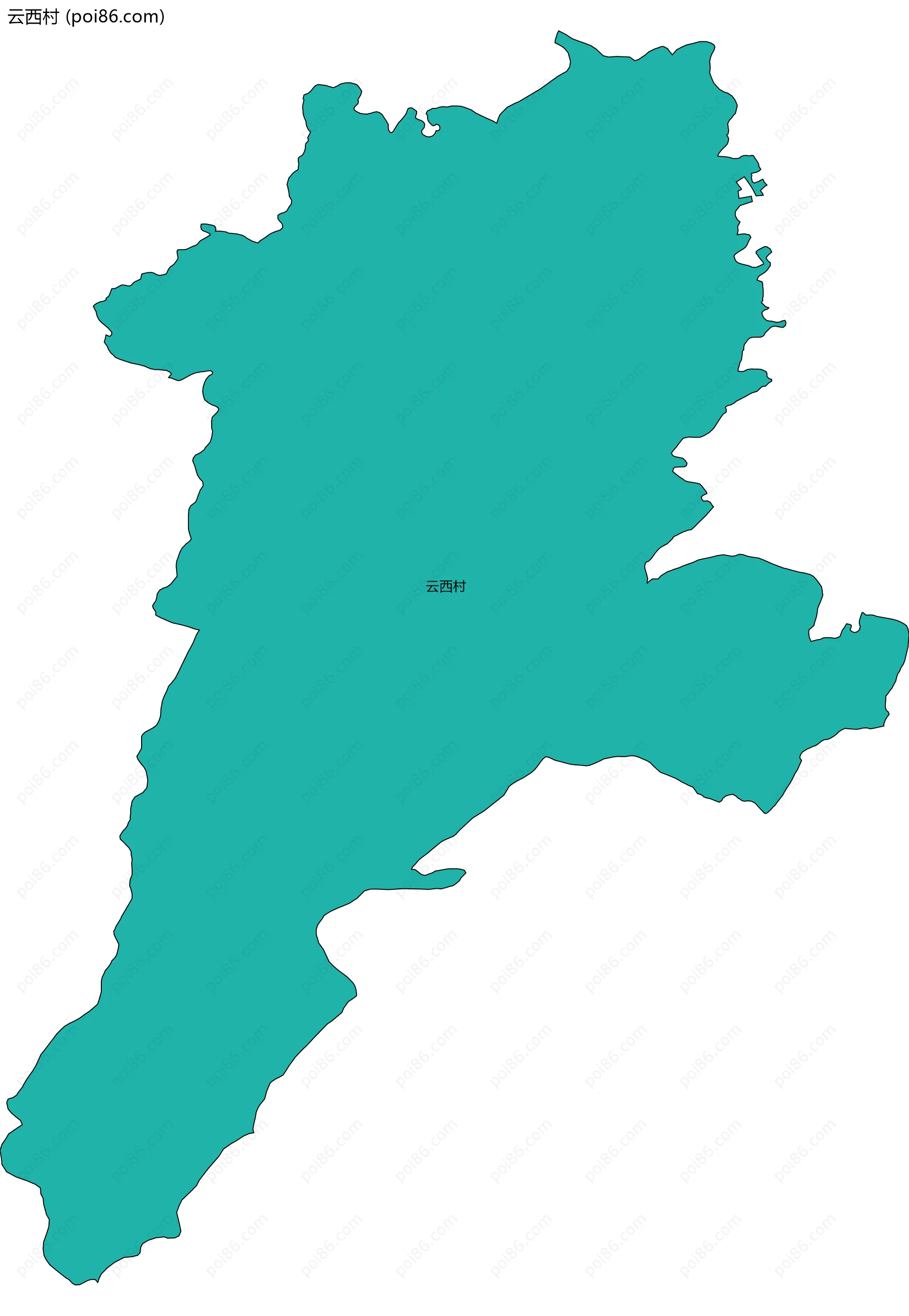云西村边界地图