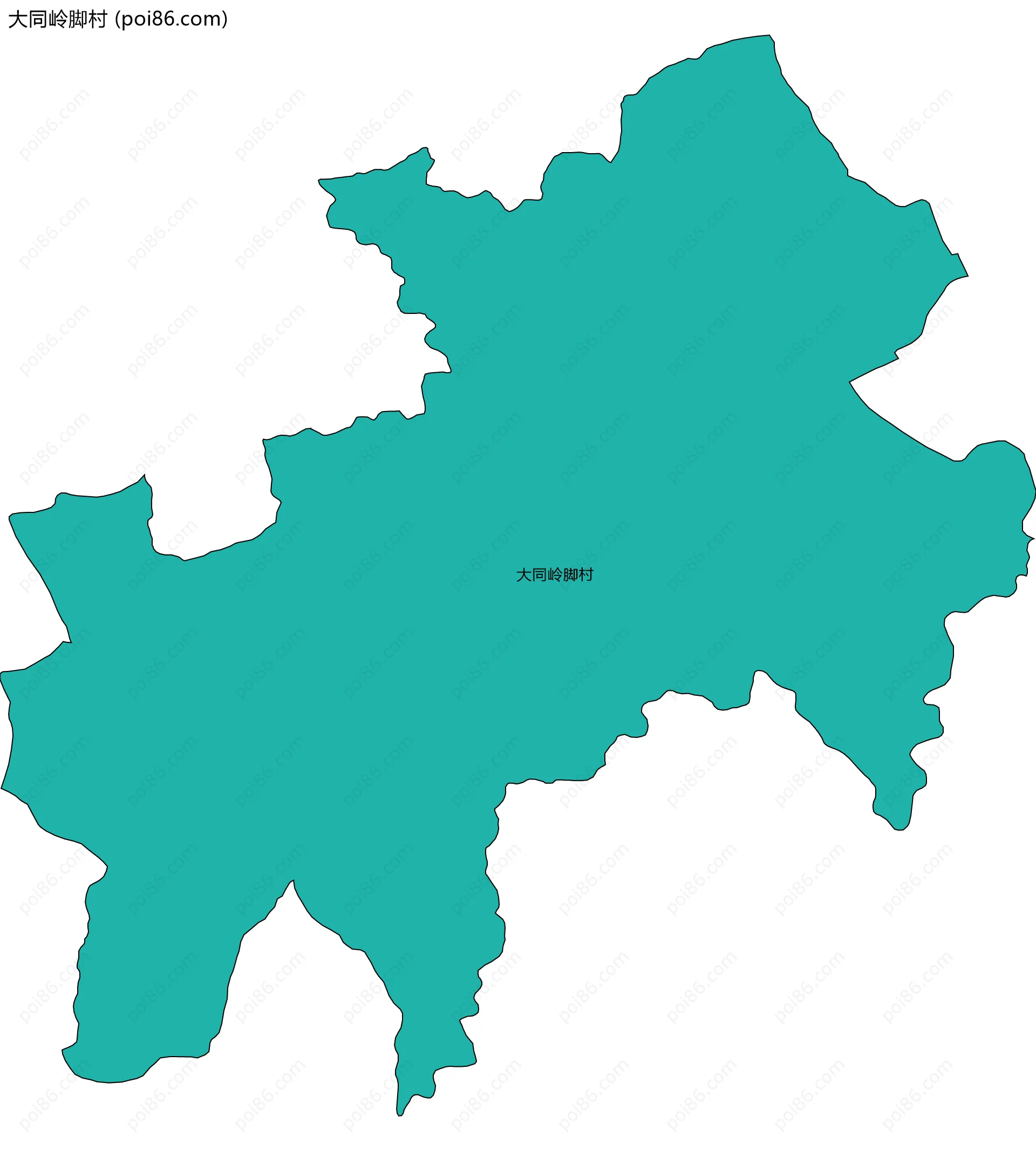 大同岭脚村边界地图