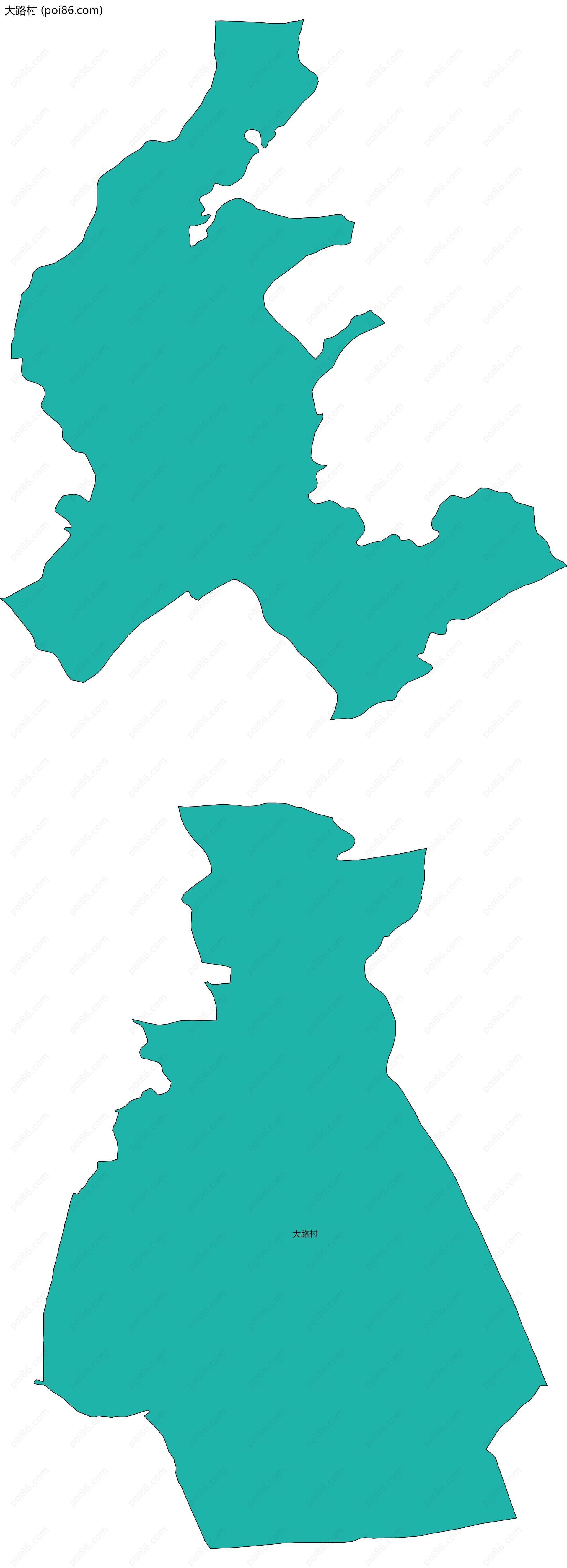 大路村边界地图