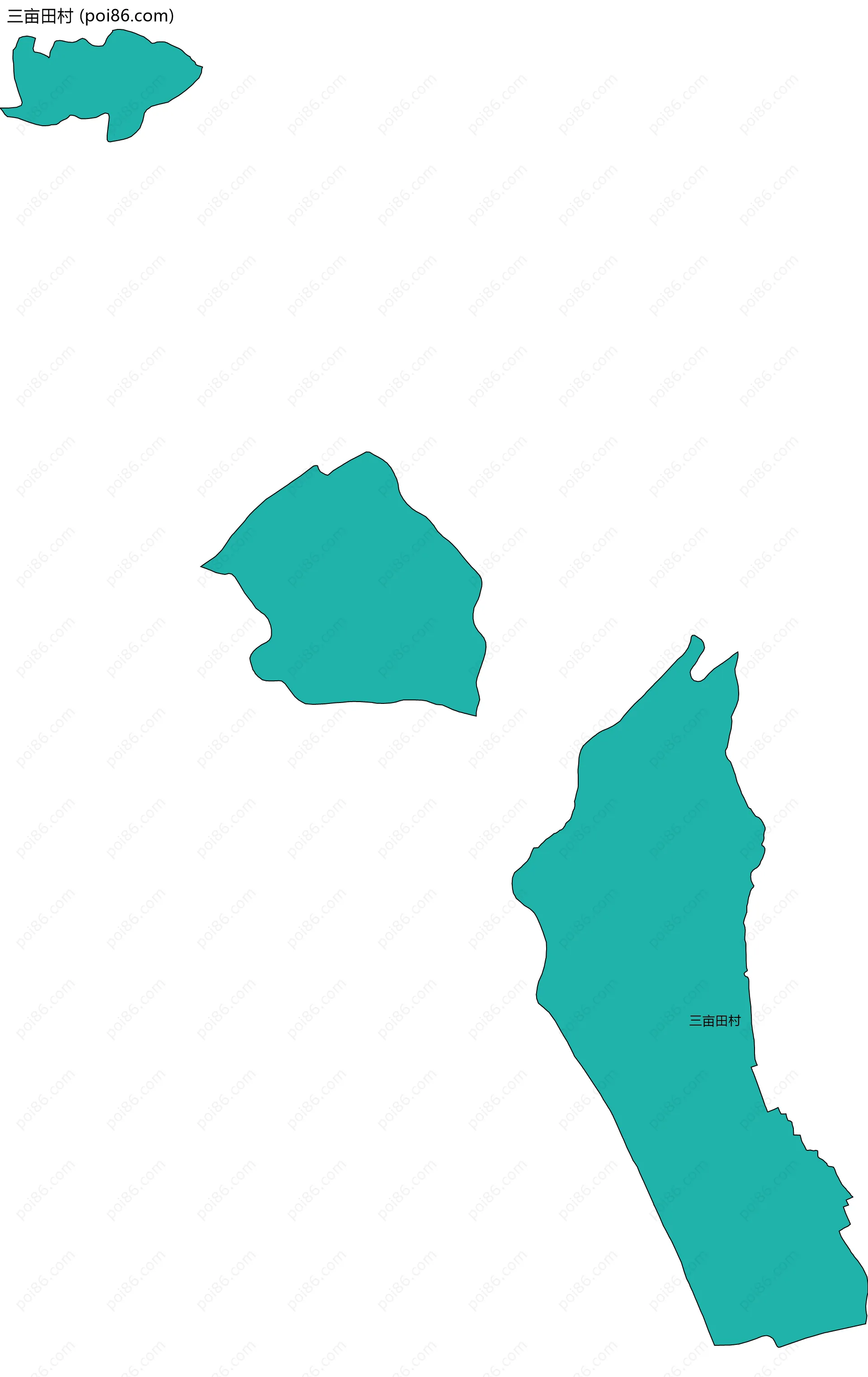 三亩田村边界地图