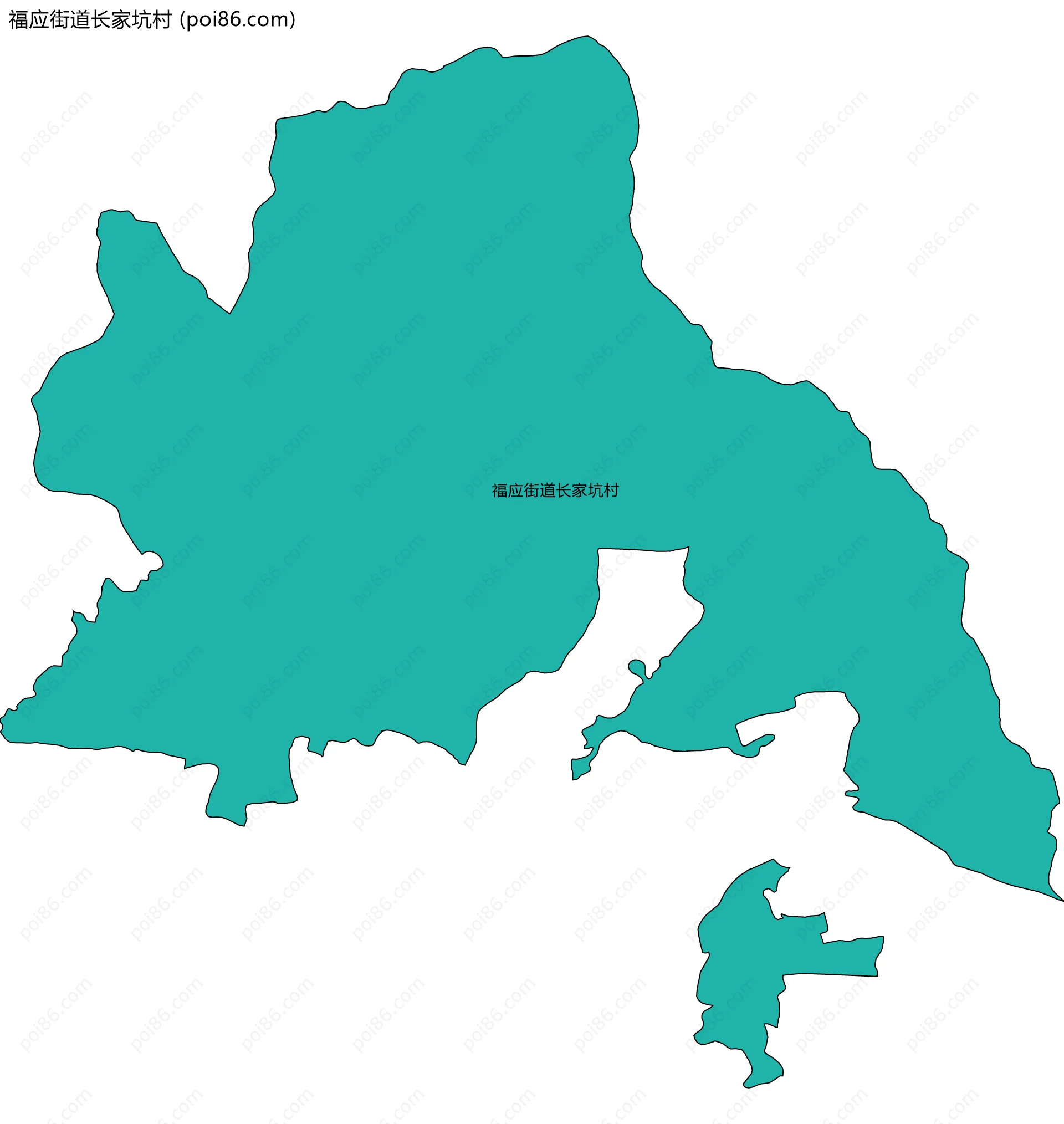 福应街道长家坑村边界地图