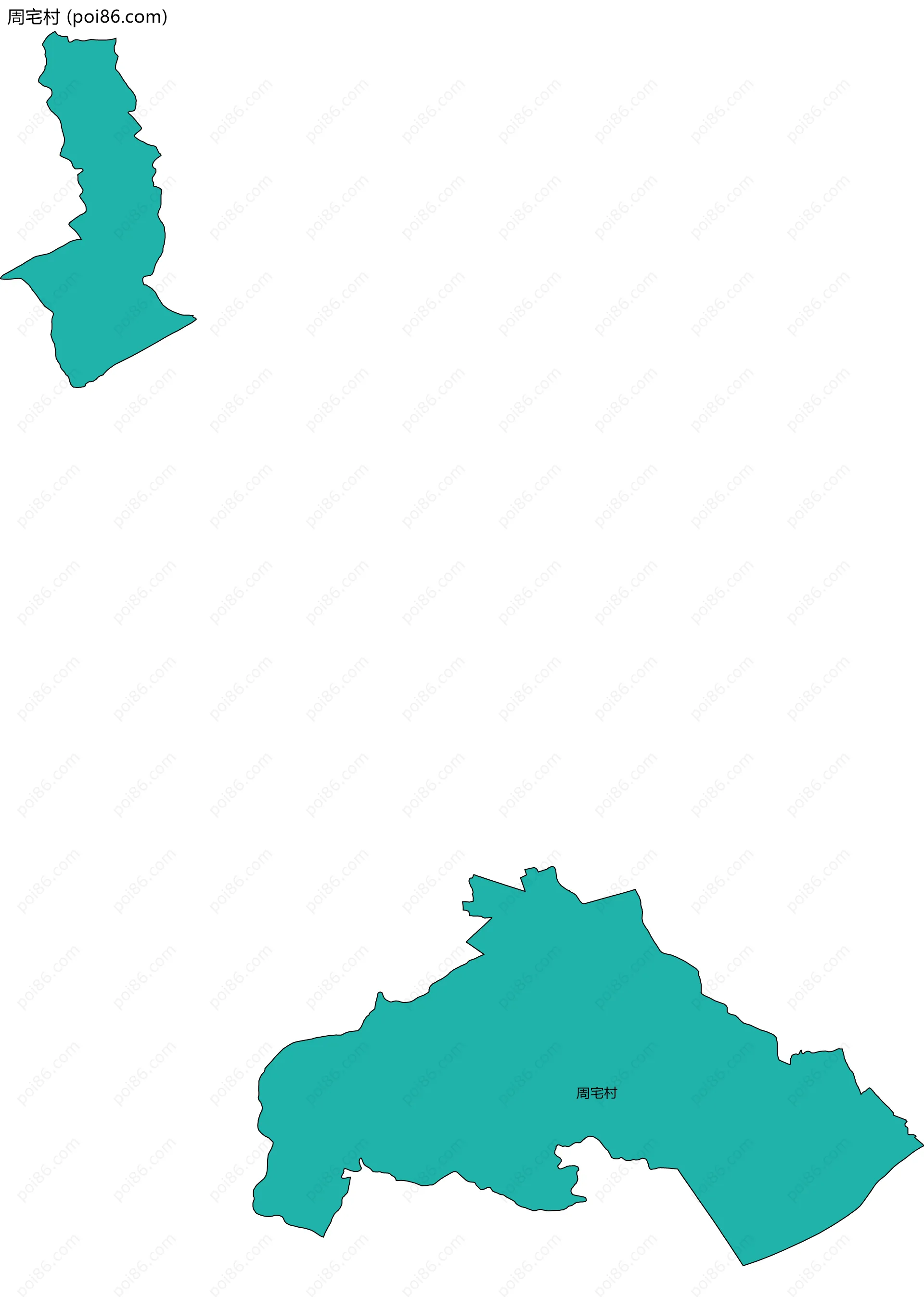 周宅村边界地图