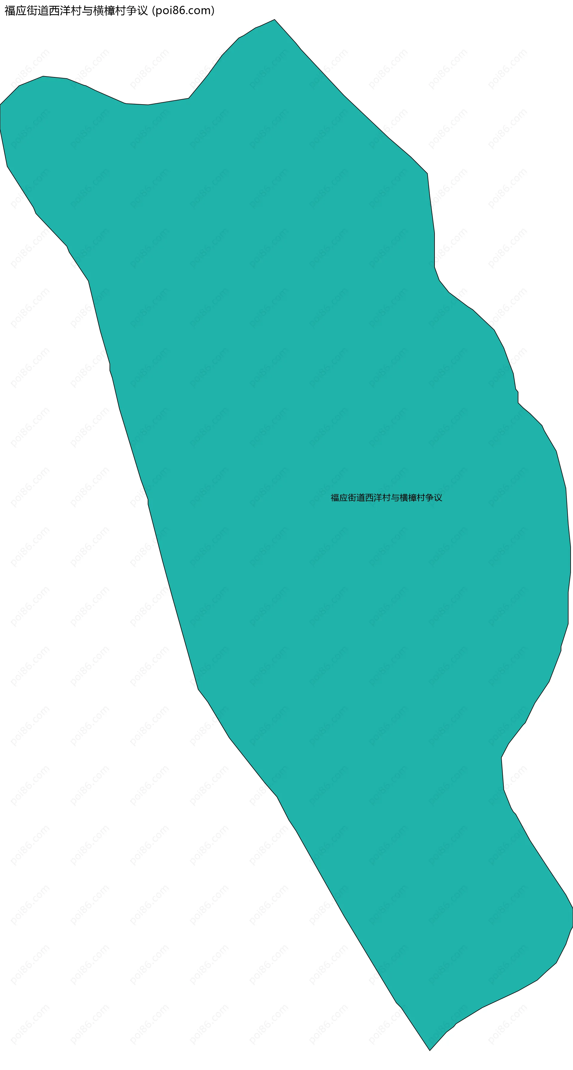 福应街道西洋村与横樟村争议边界地图