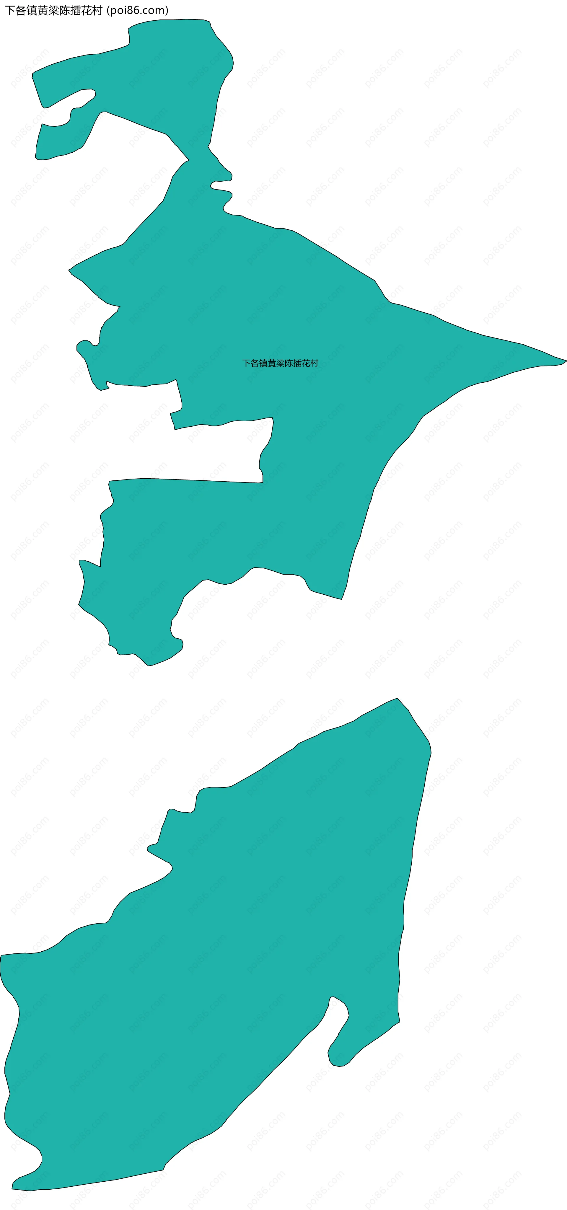 下各镇黄梁陈插花村边界地图