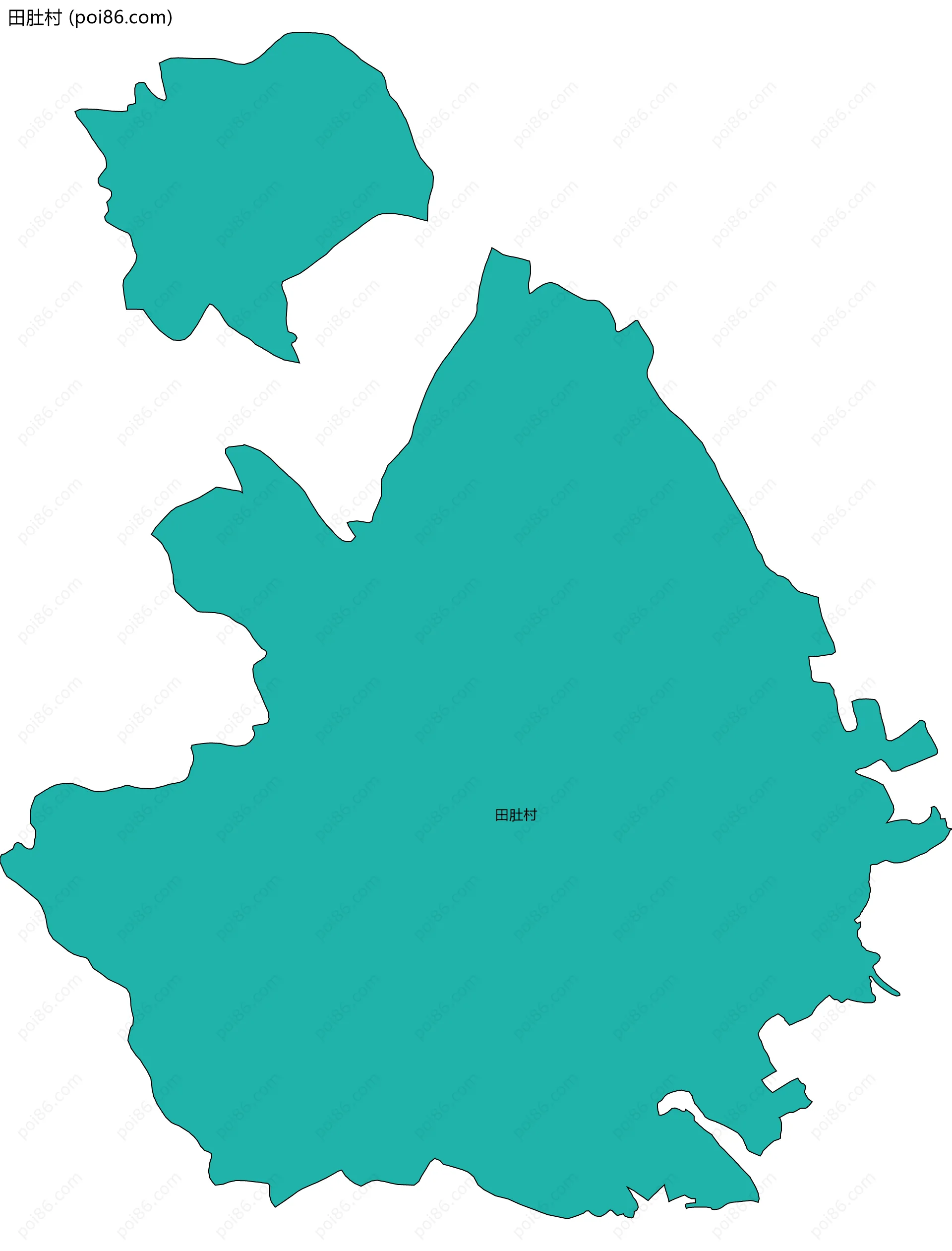 田肚村边界地图