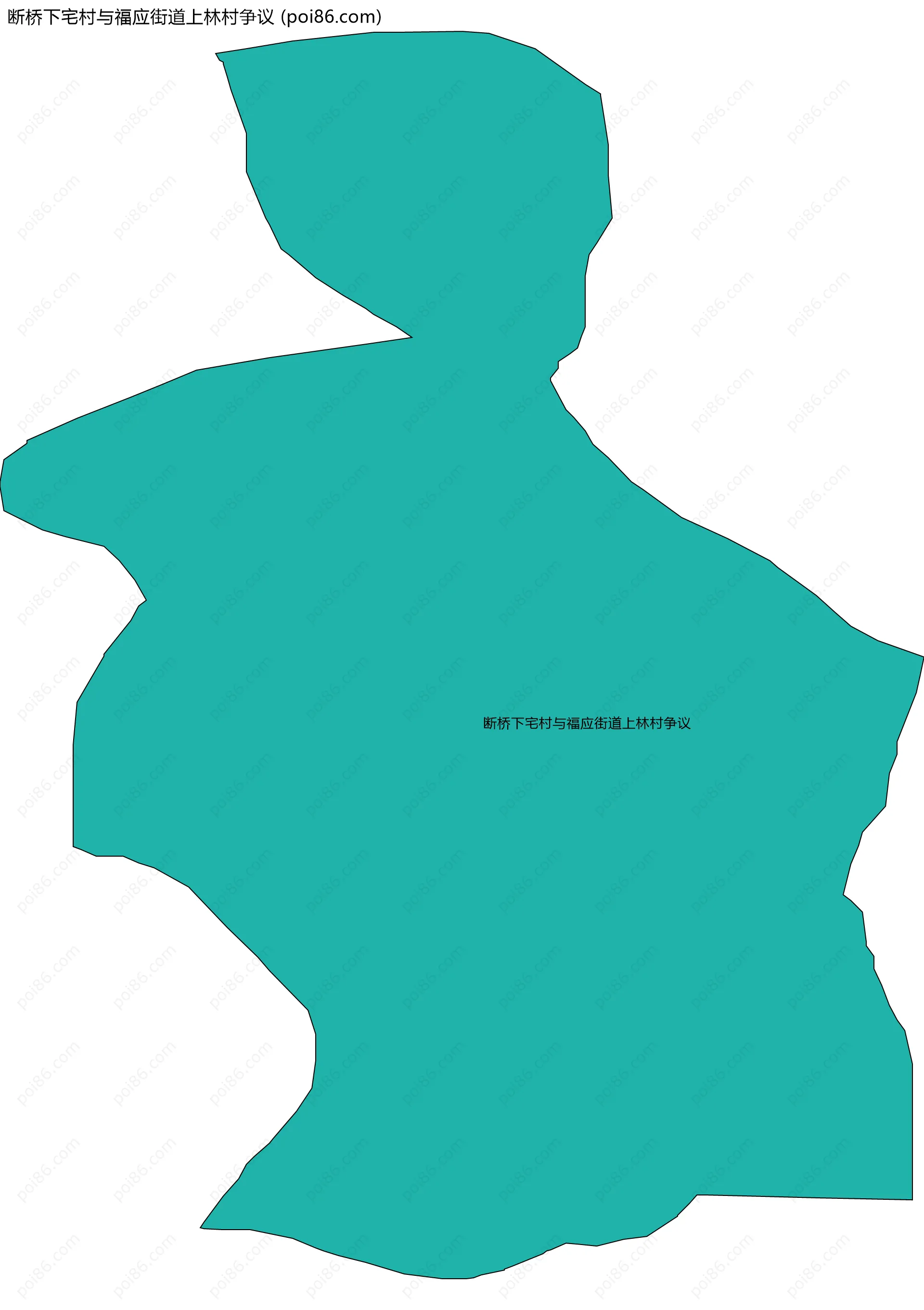 断桥下宅村与福应街道上林村争议边界地图