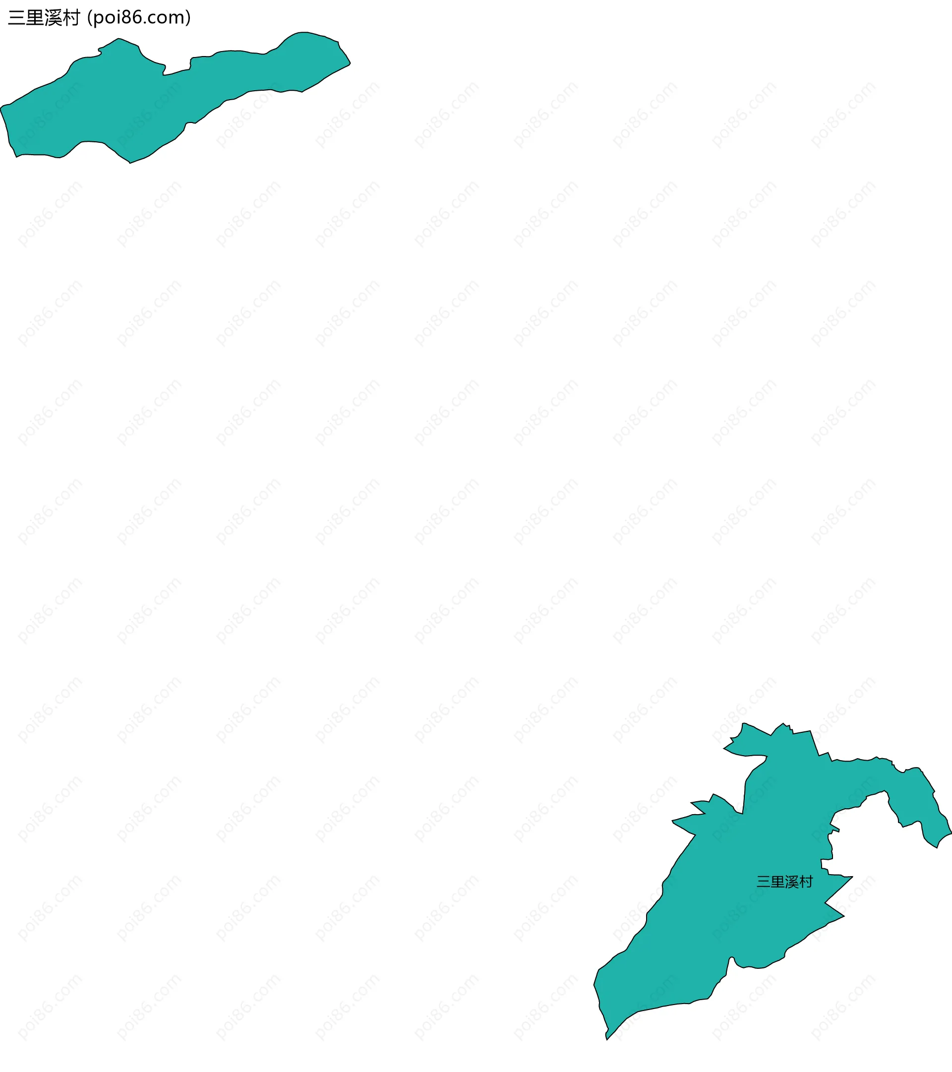 三里溪村边界地图