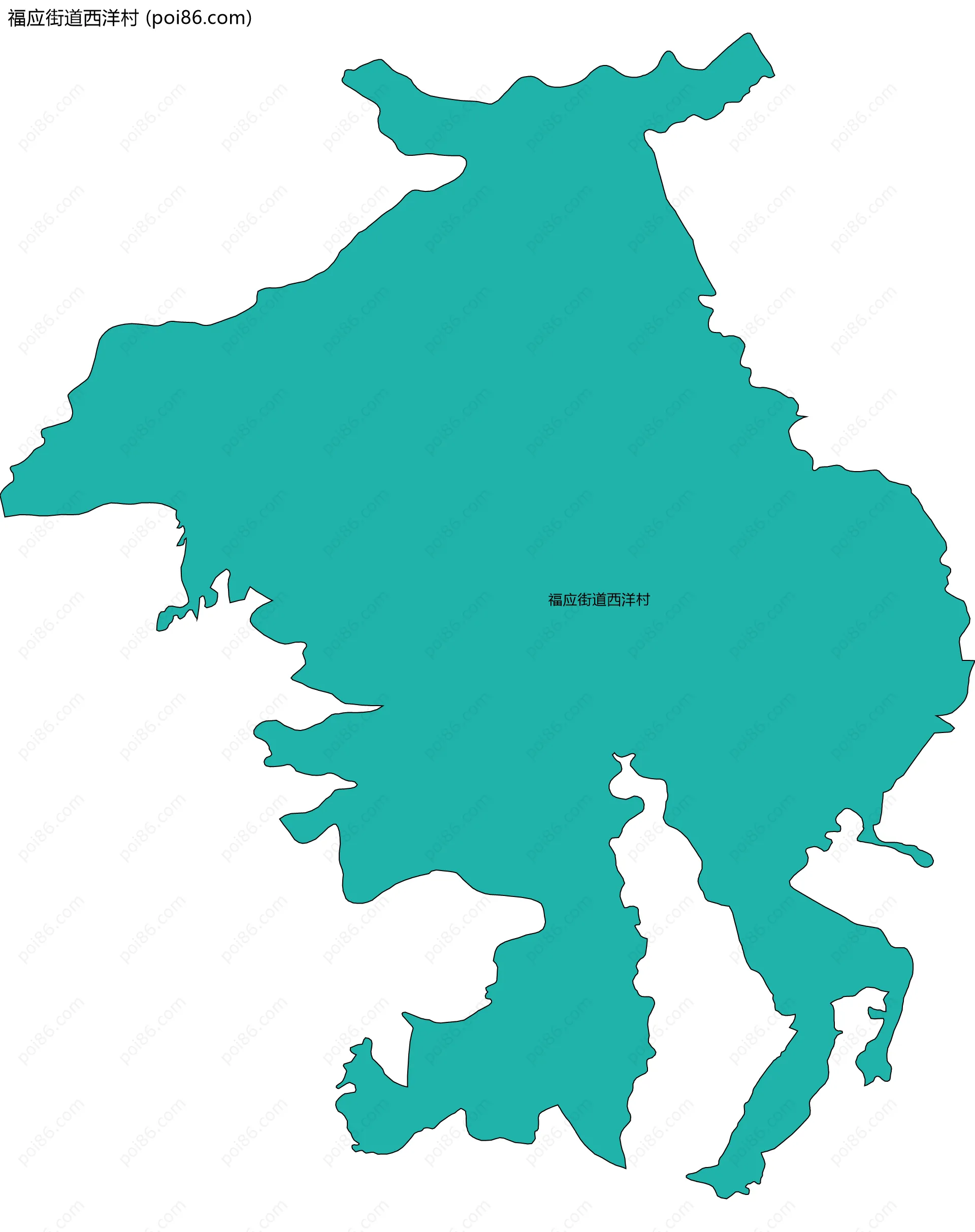 福应街道西洋村边界地图