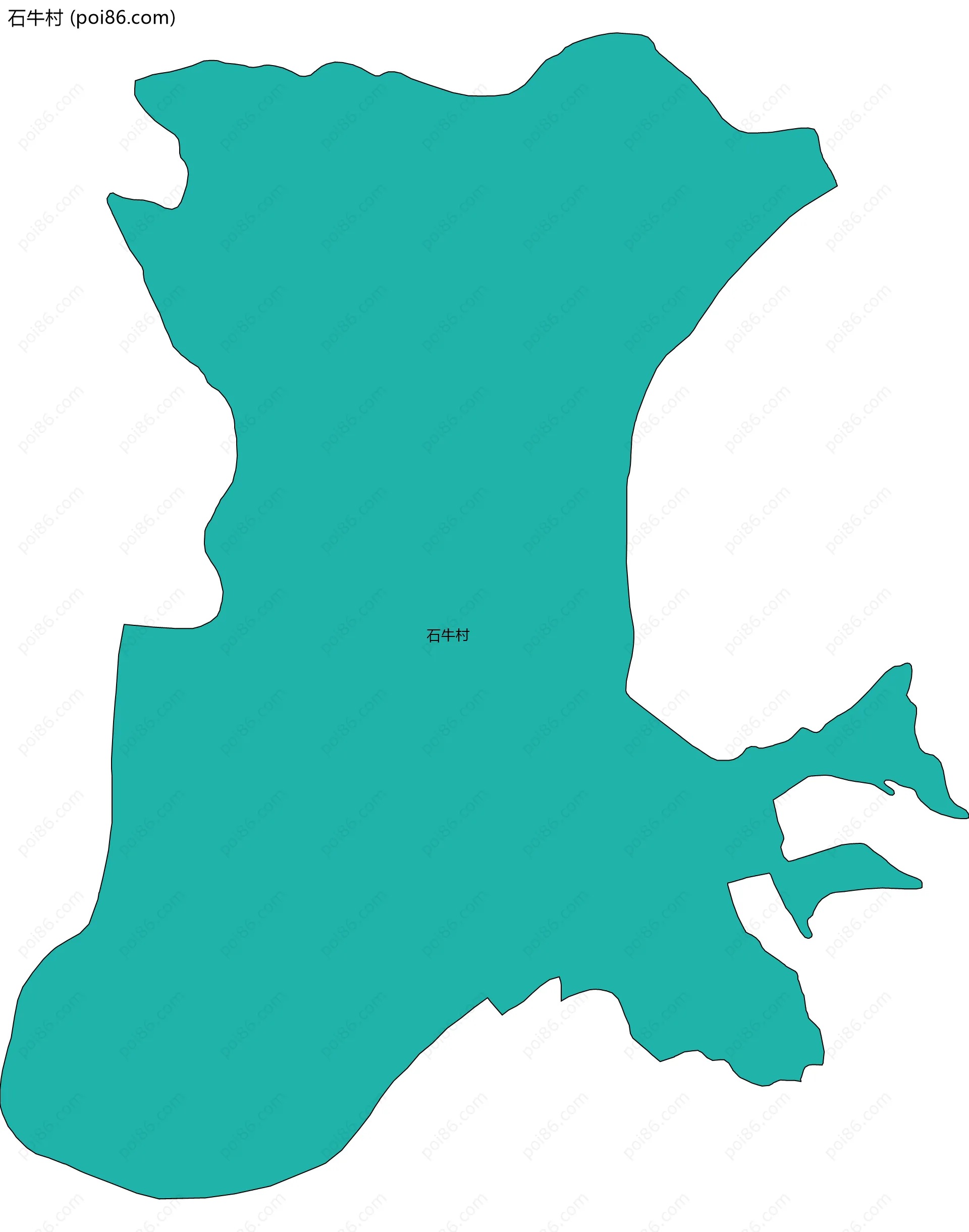 石牛村边界地图