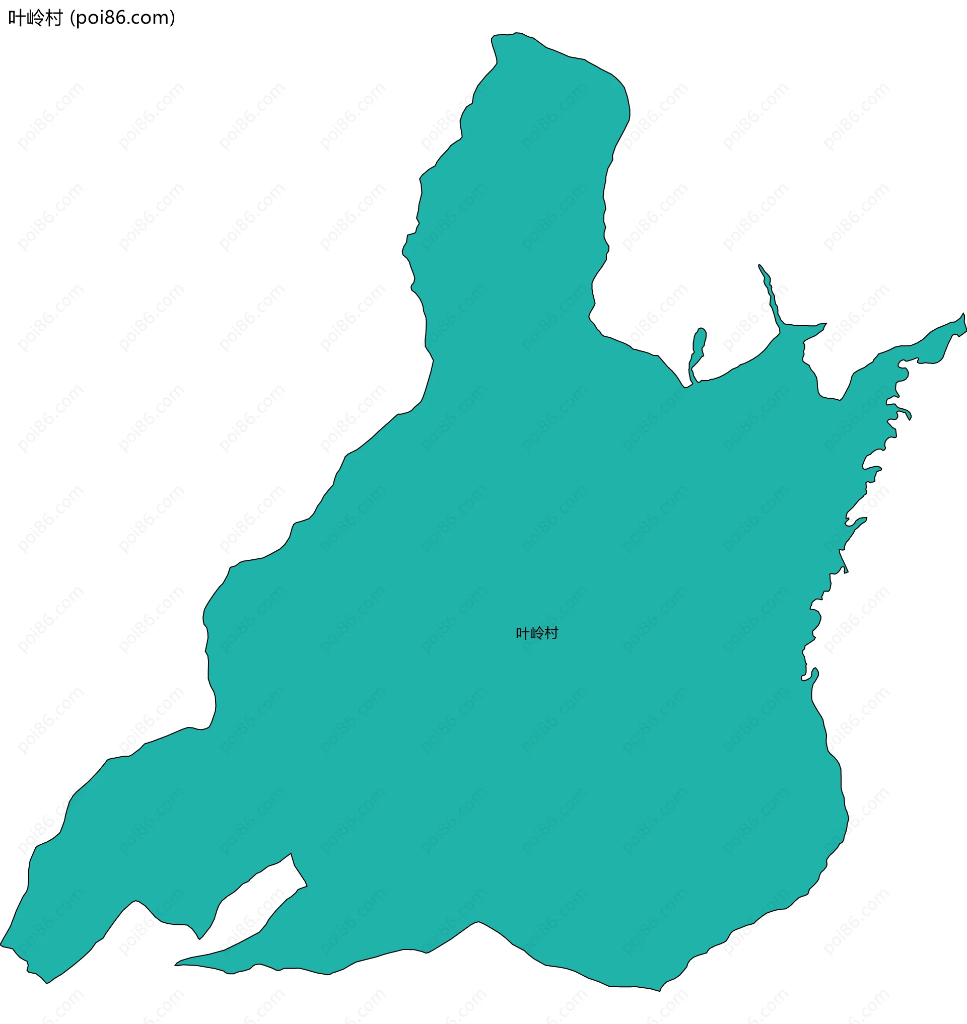 叶岭村边界地图