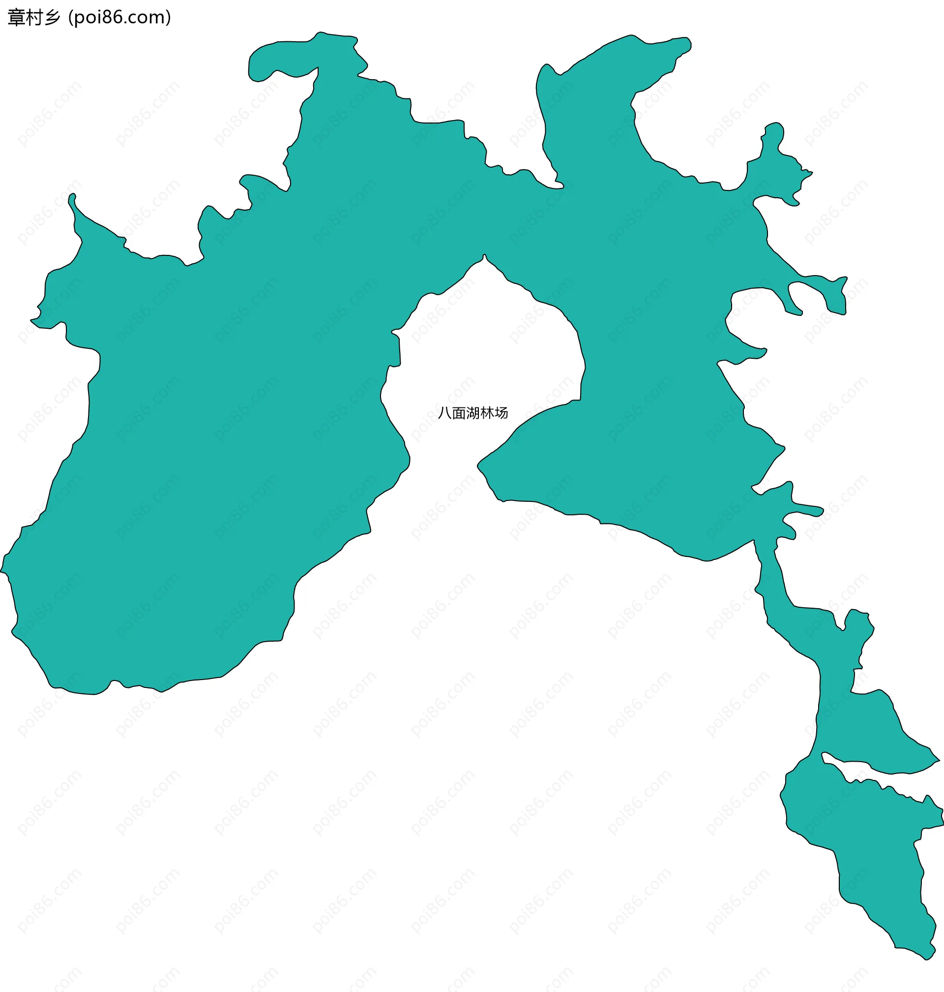 章村乡边界地图(五级行政区划)