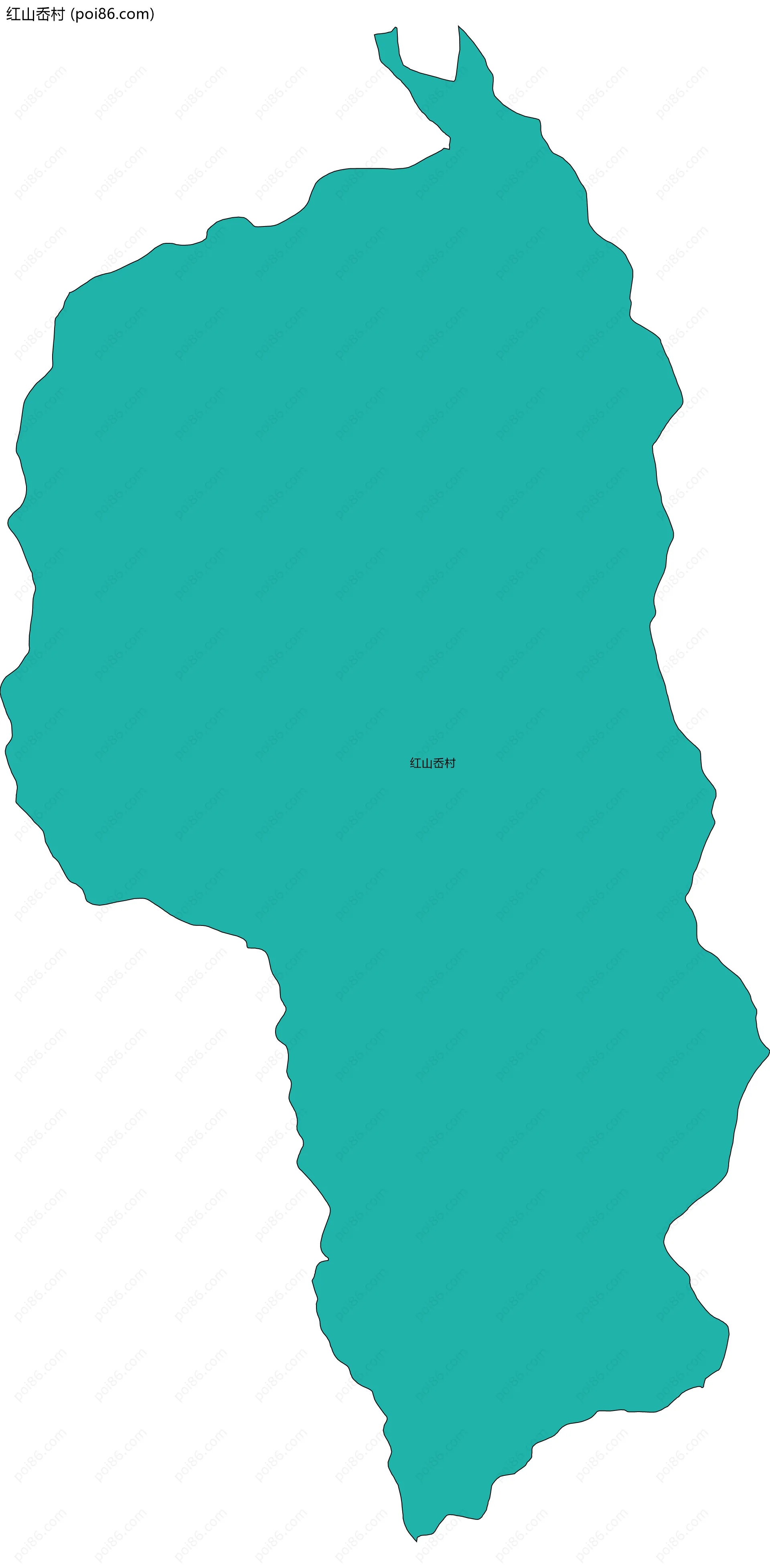 红山岙村边界地图