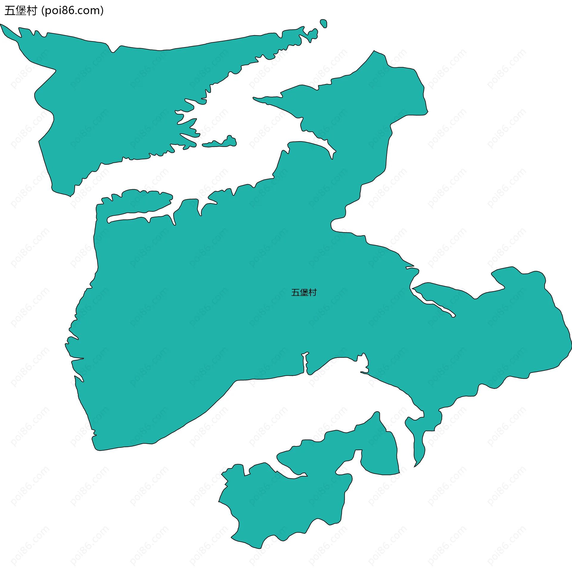 五堡村边界地图