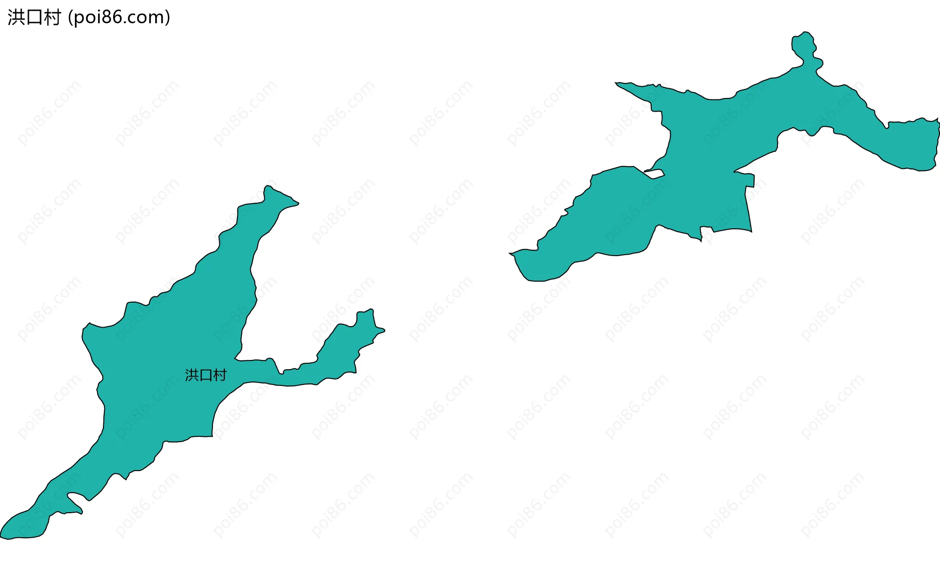洪口村边界地图