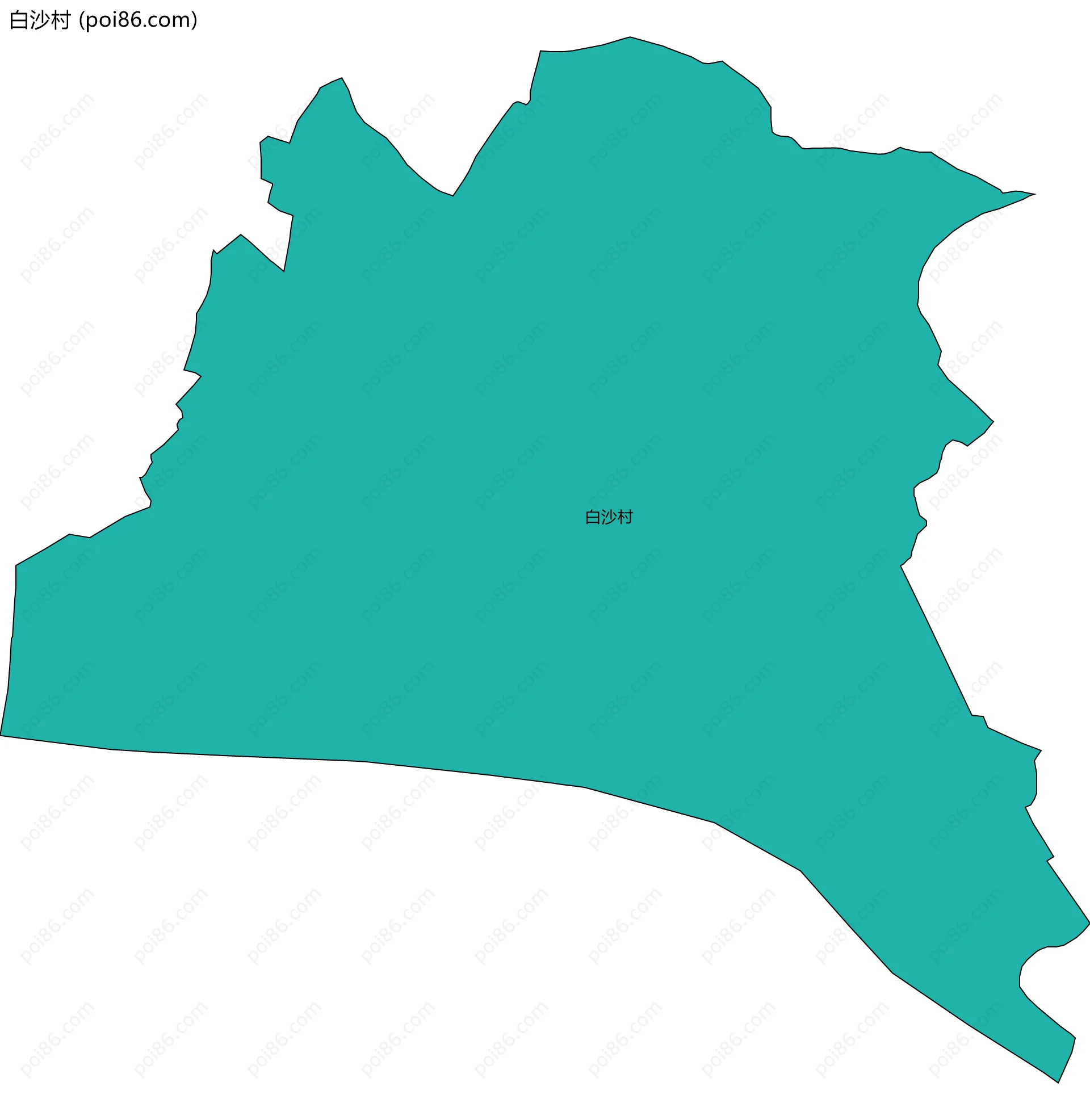 白沙村边界地图
