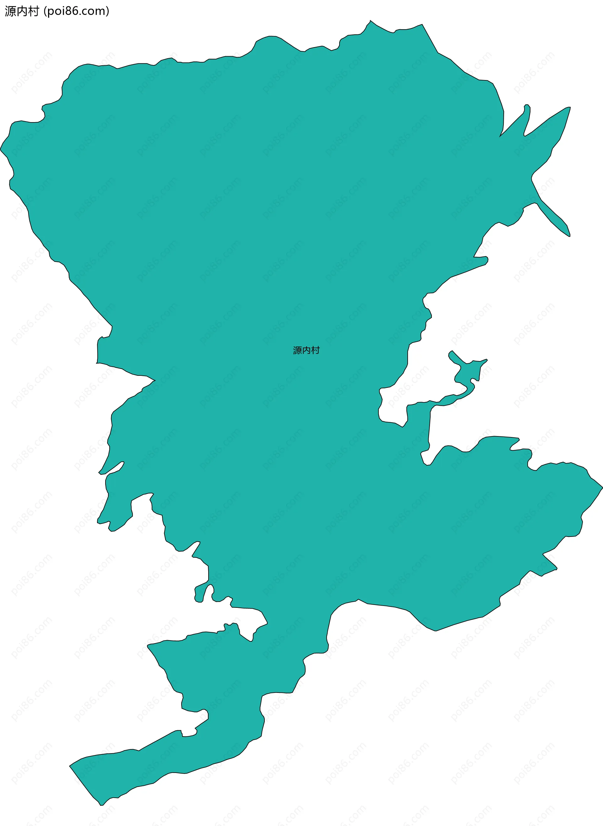 源内村边界地图