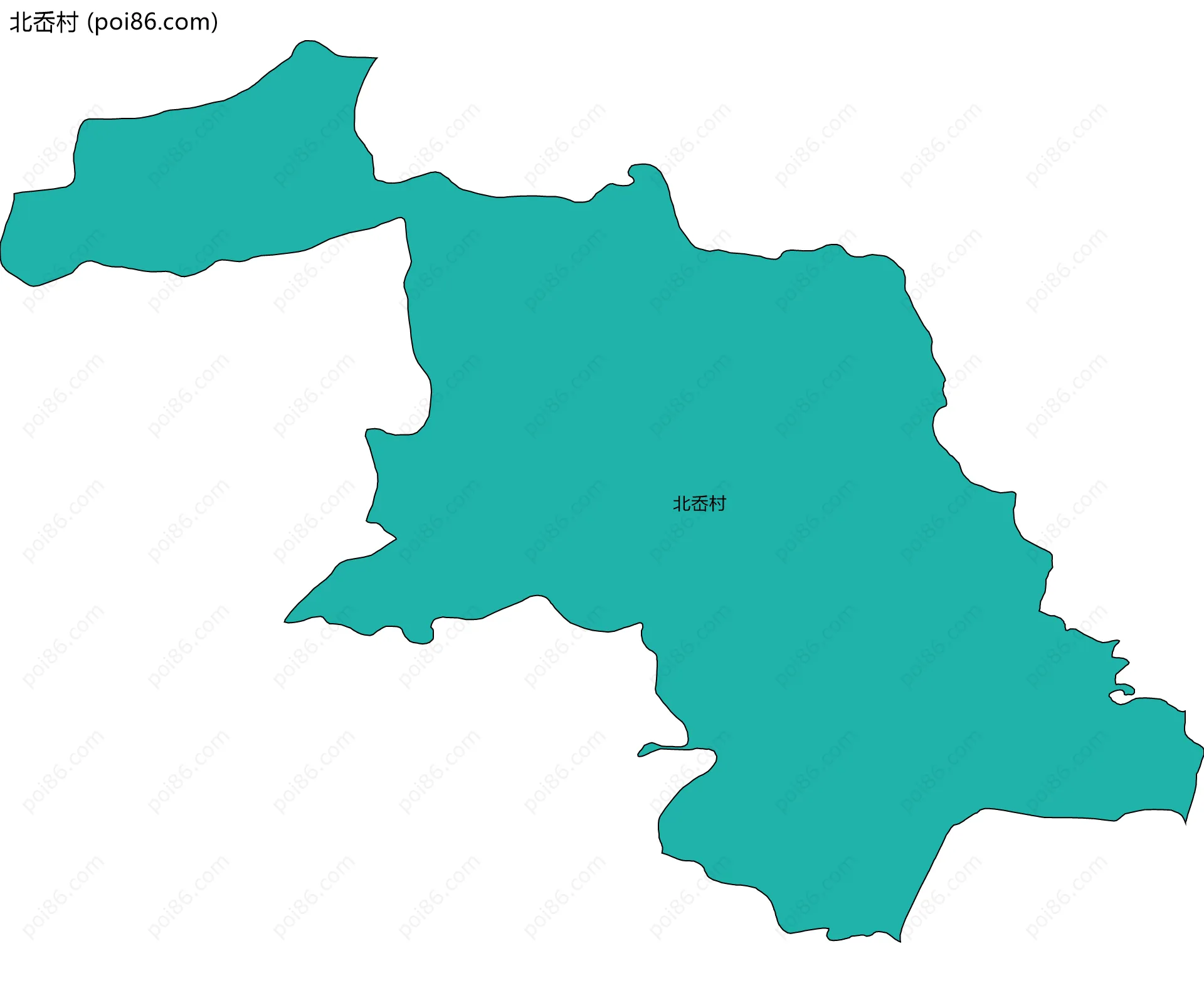 北岙村边界地图