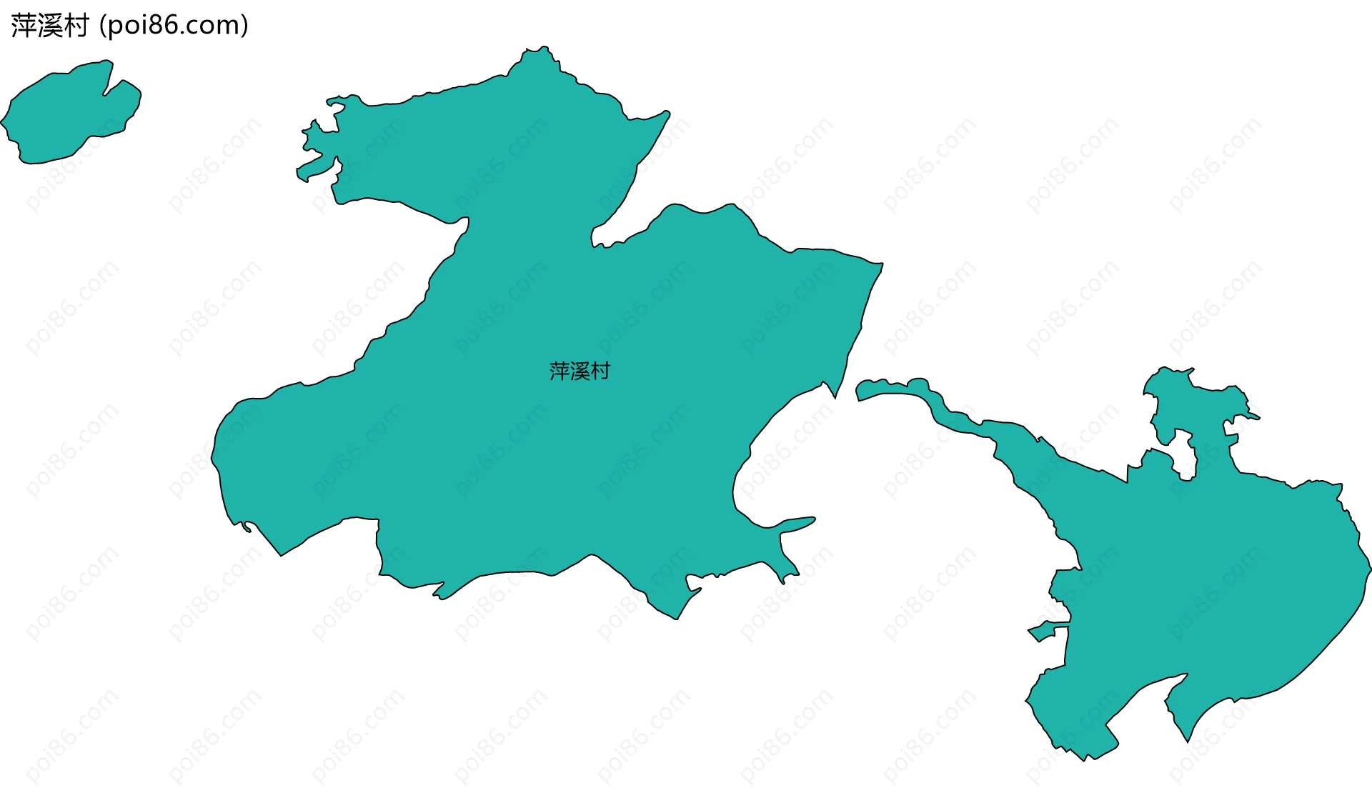 萍溪村边界地图