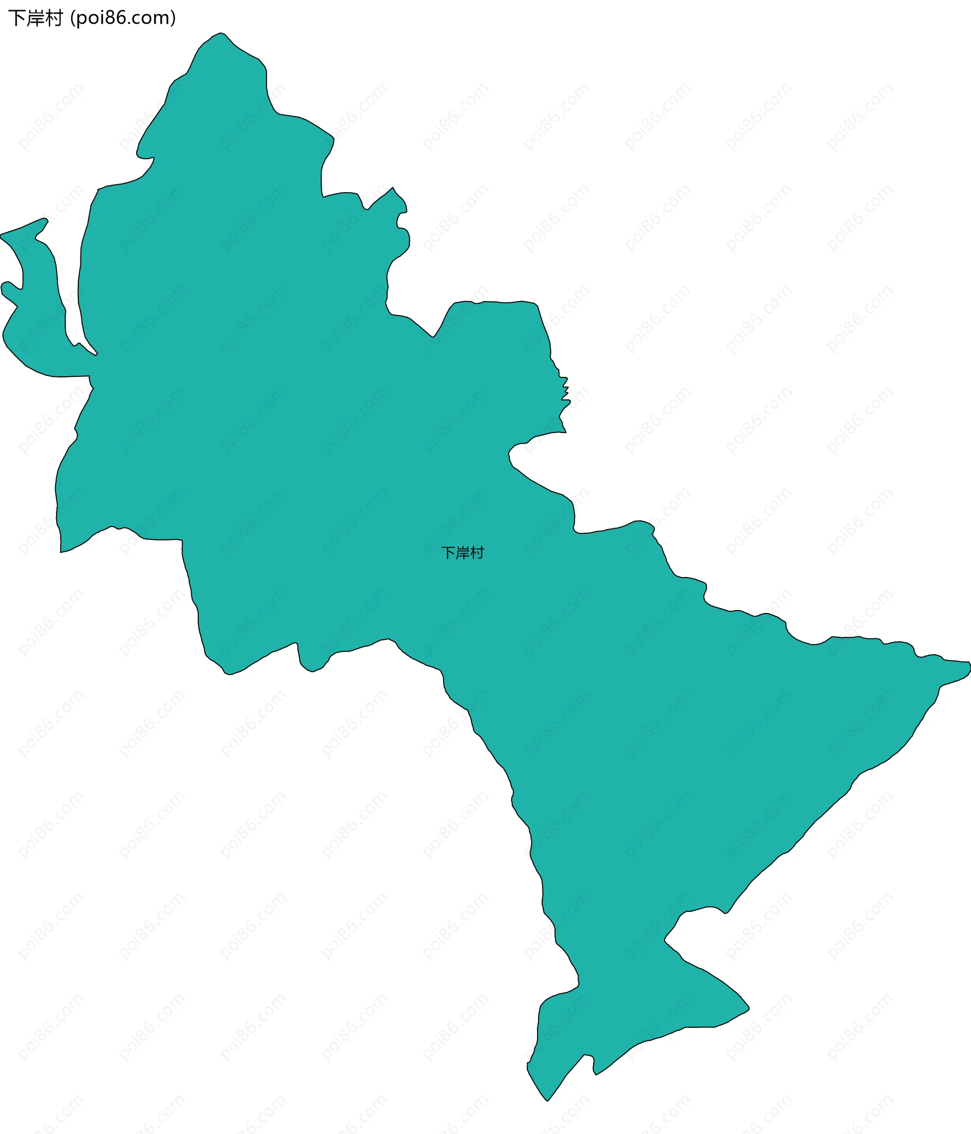 下岸村边界地图