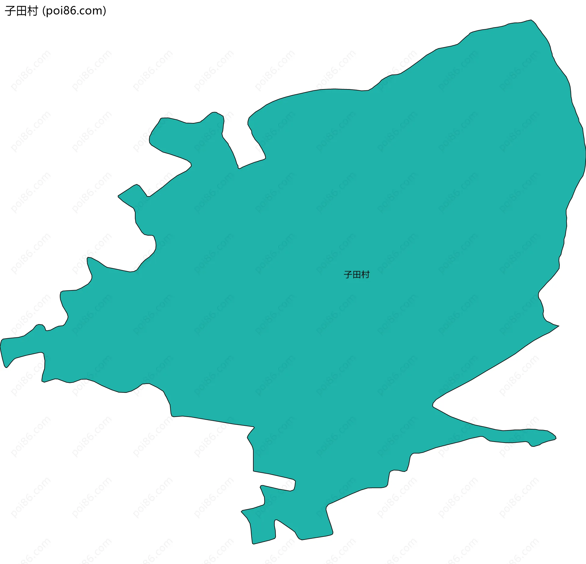 子田村边界地图