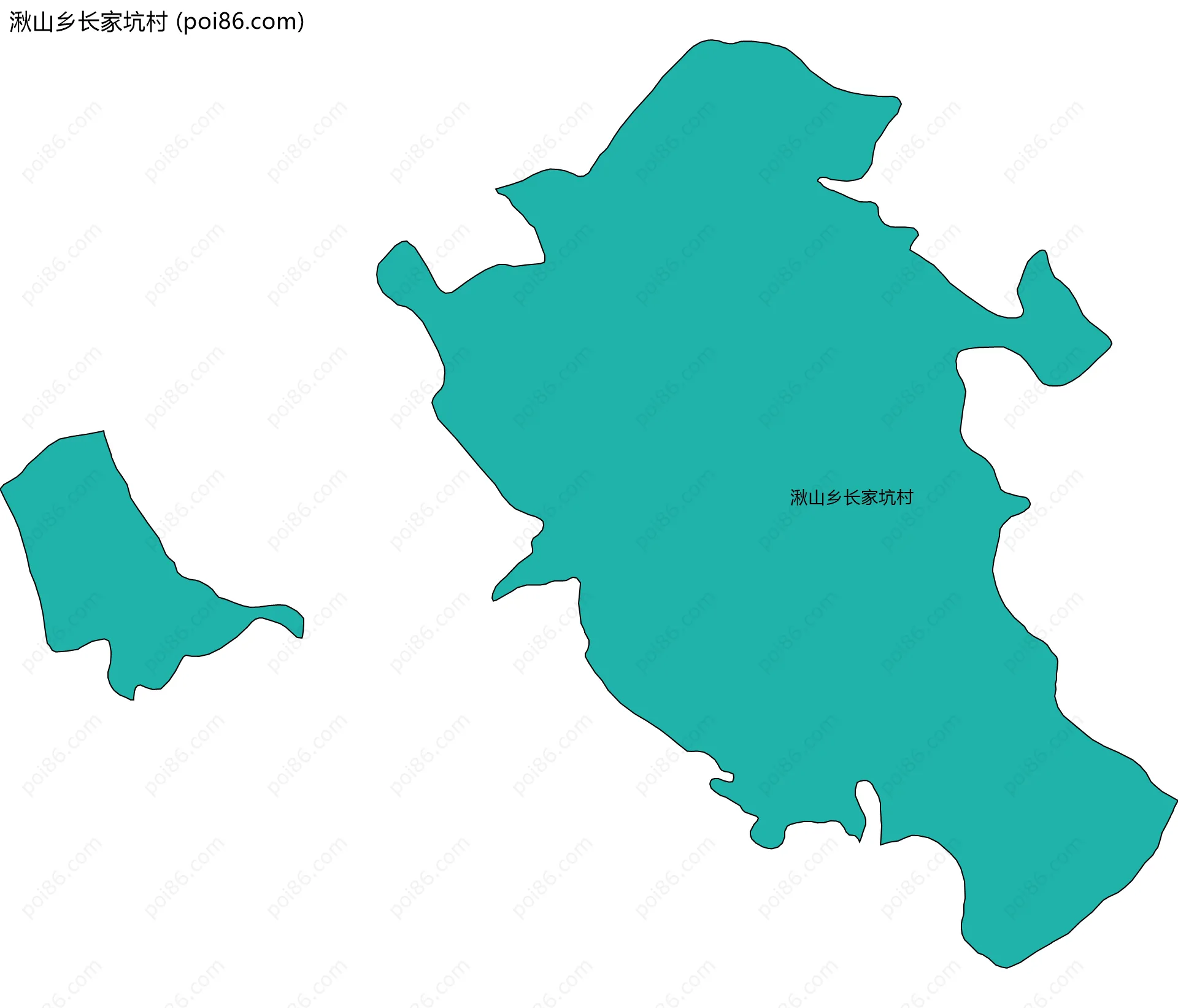 湫山乡长家坑村边界地图