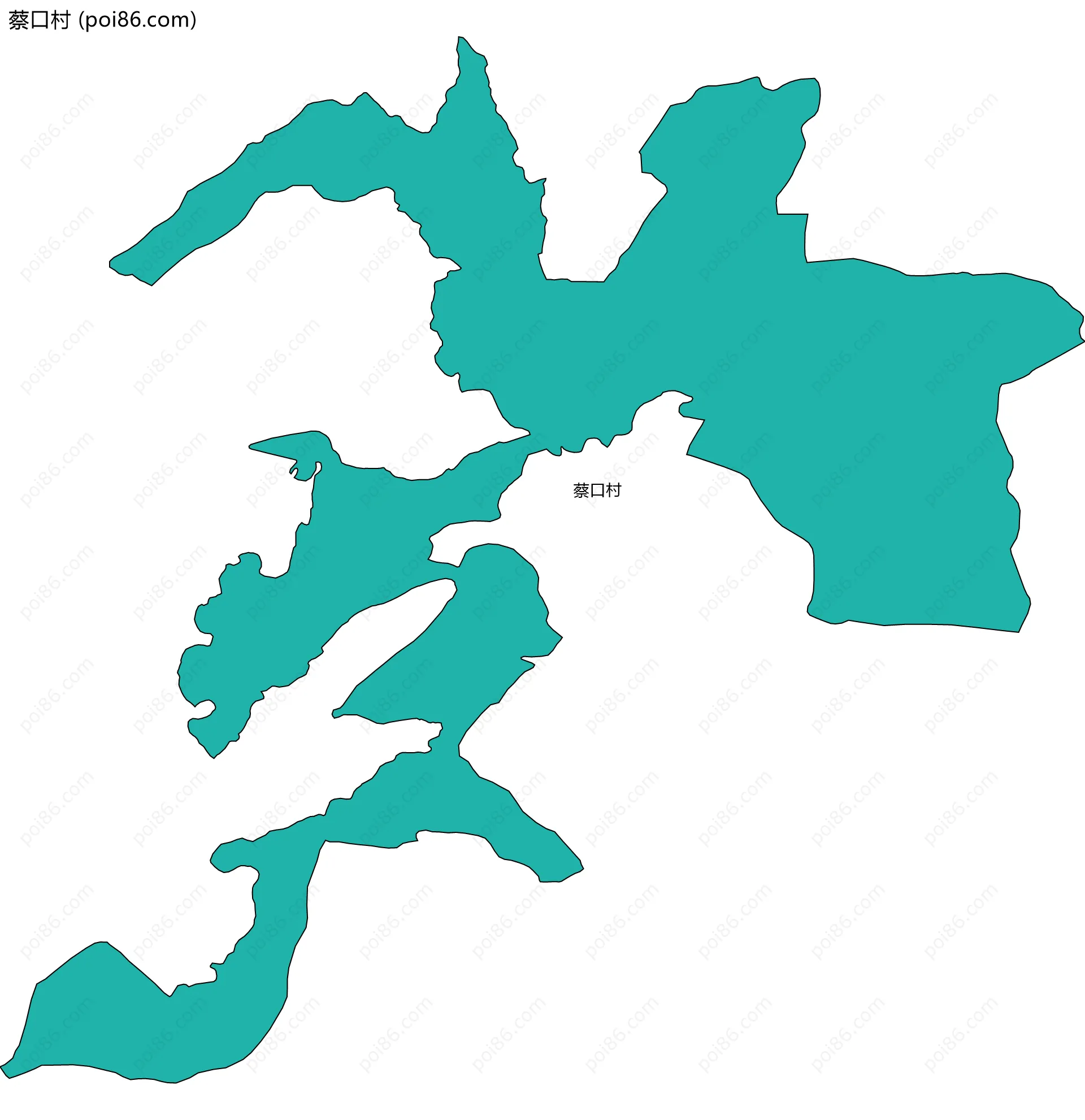 蔡口村边界地图