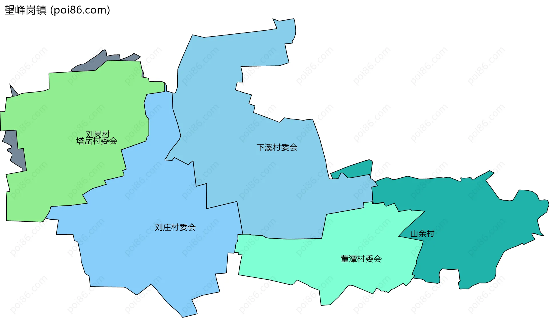 望峰岗镇边界地图(五级行政区划)