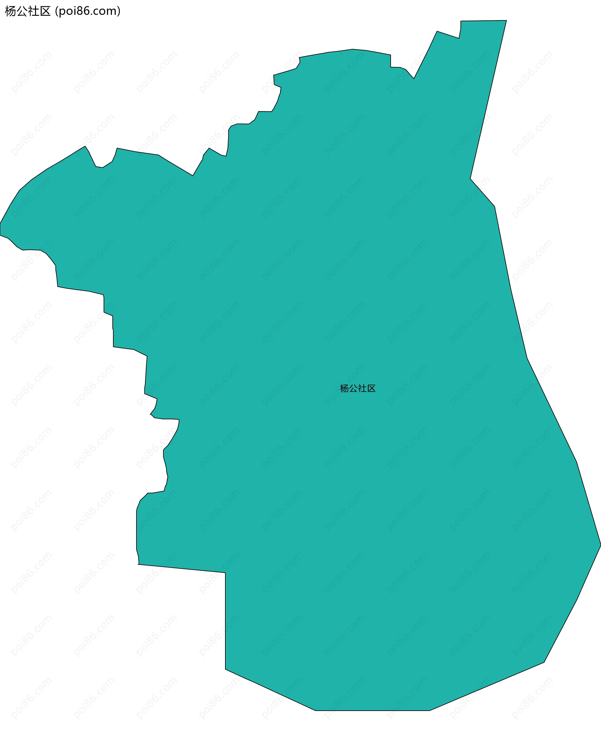 杨公社区边界地图
