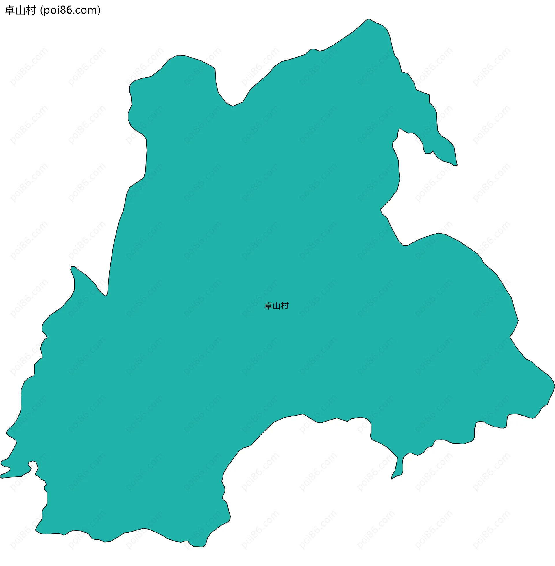 卓山村边界地图