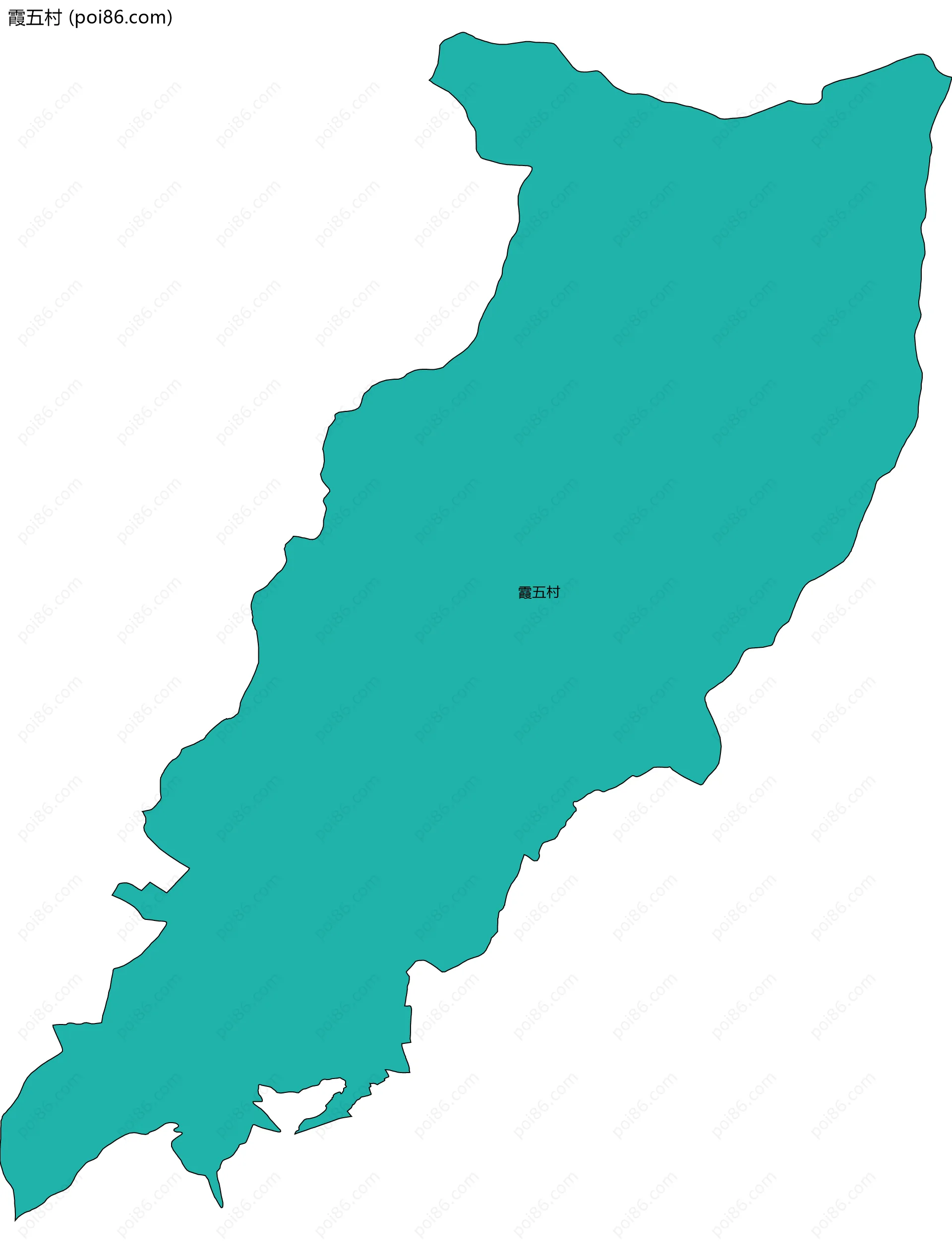 霞五村边界地图