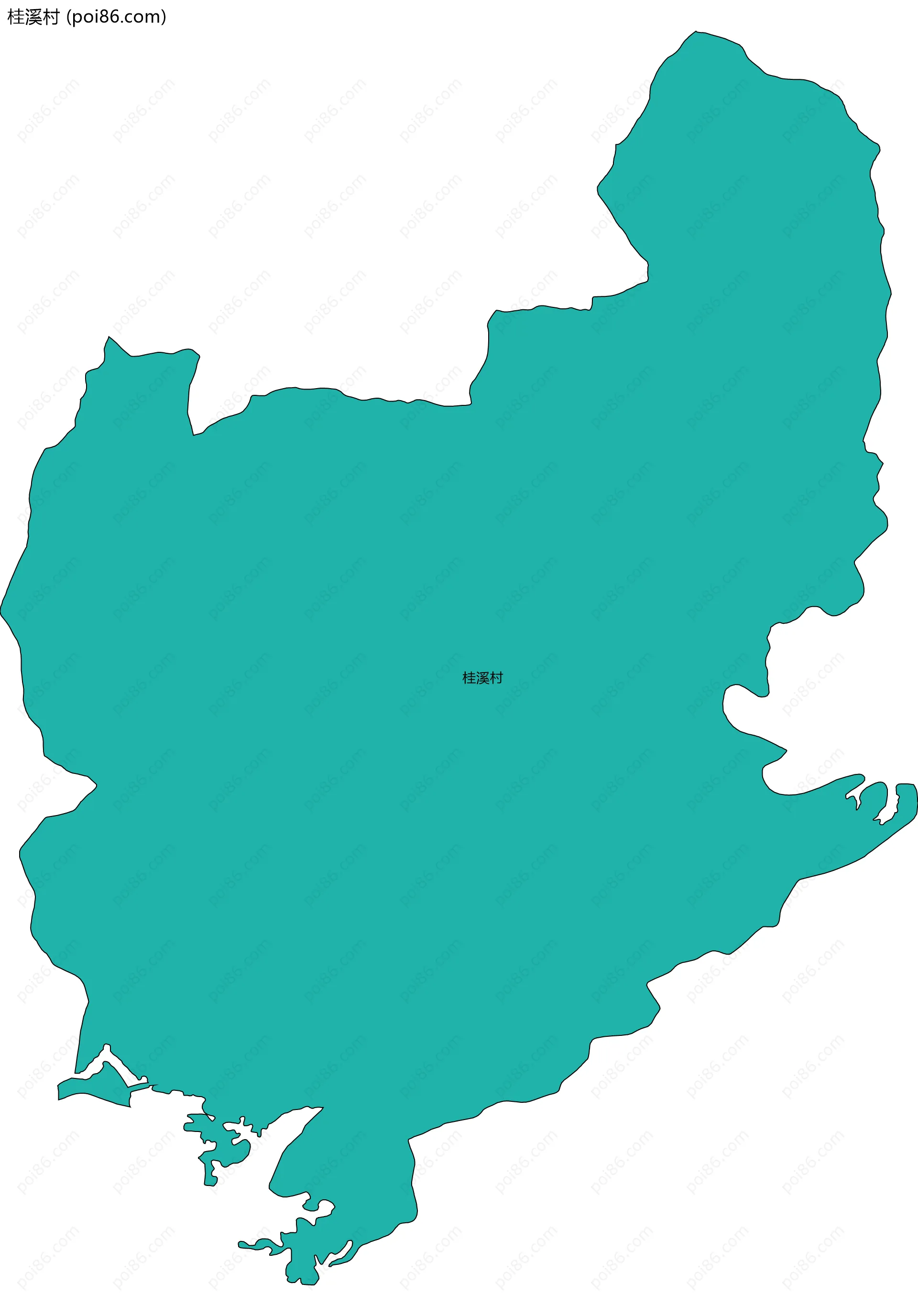 桂溪村边界地图