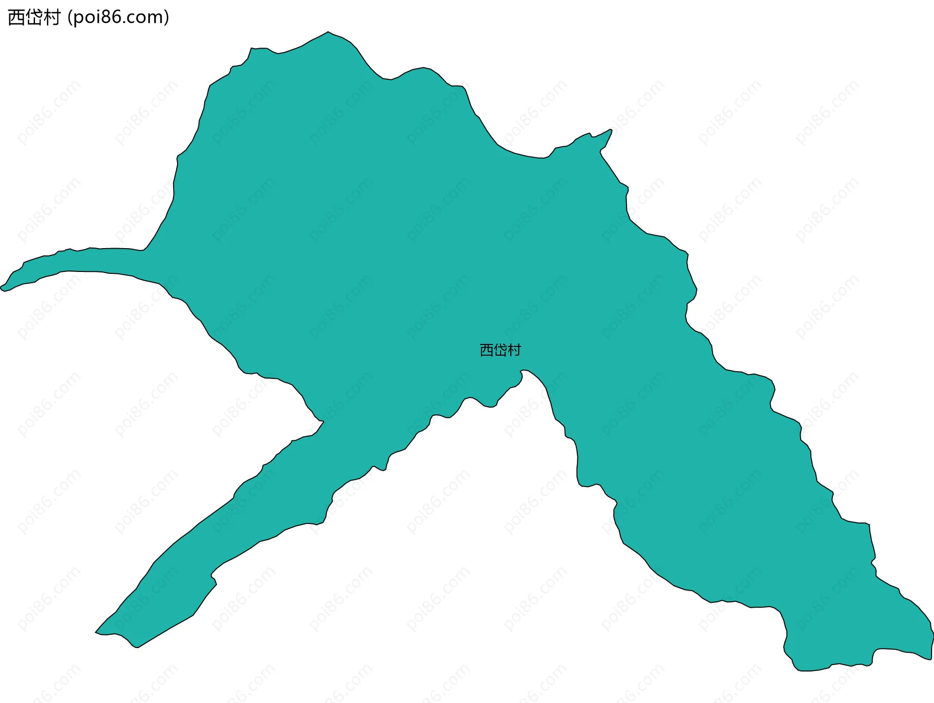 西岱村边界地图