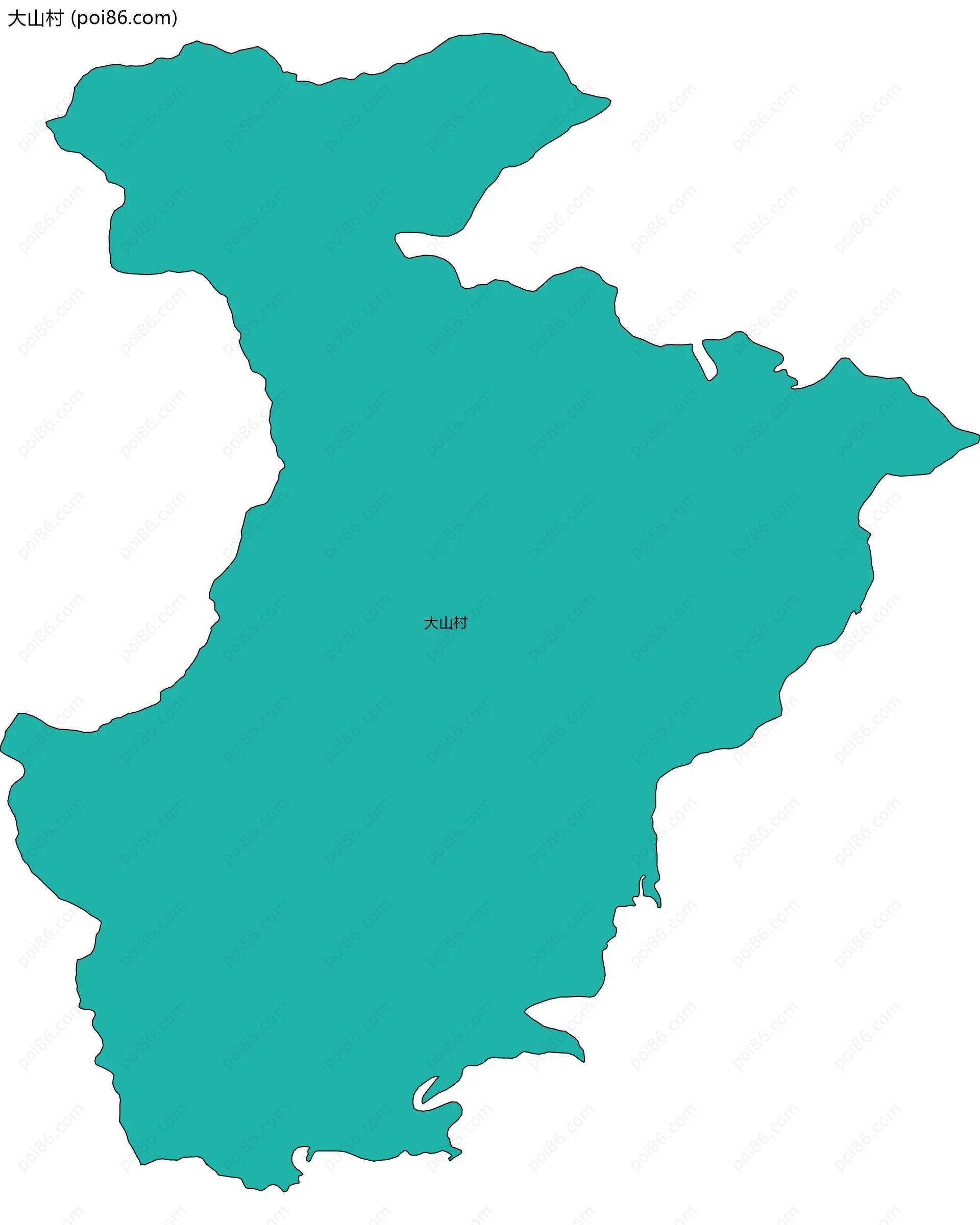 大山村边界地图