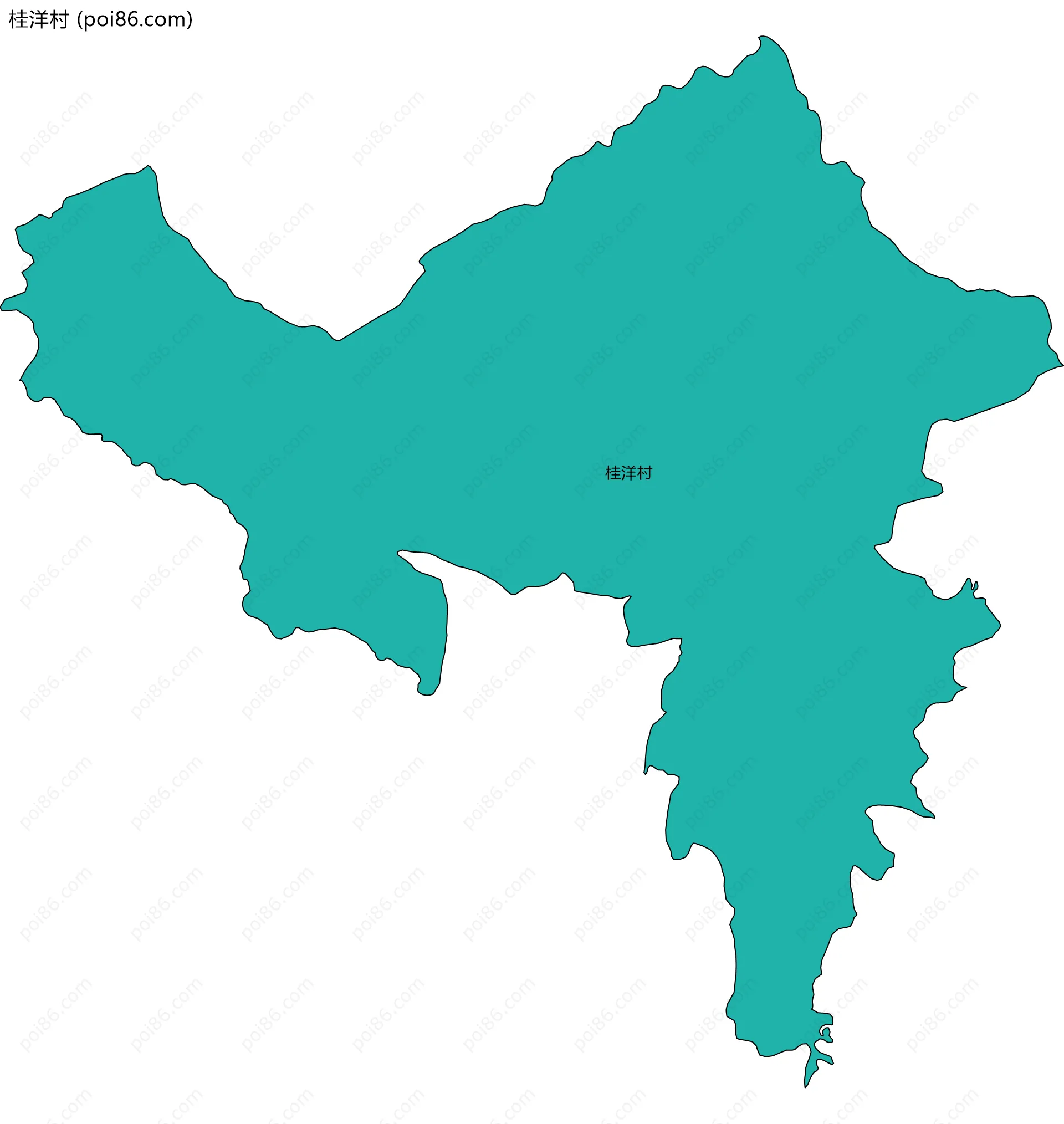 桂洋村边界地图