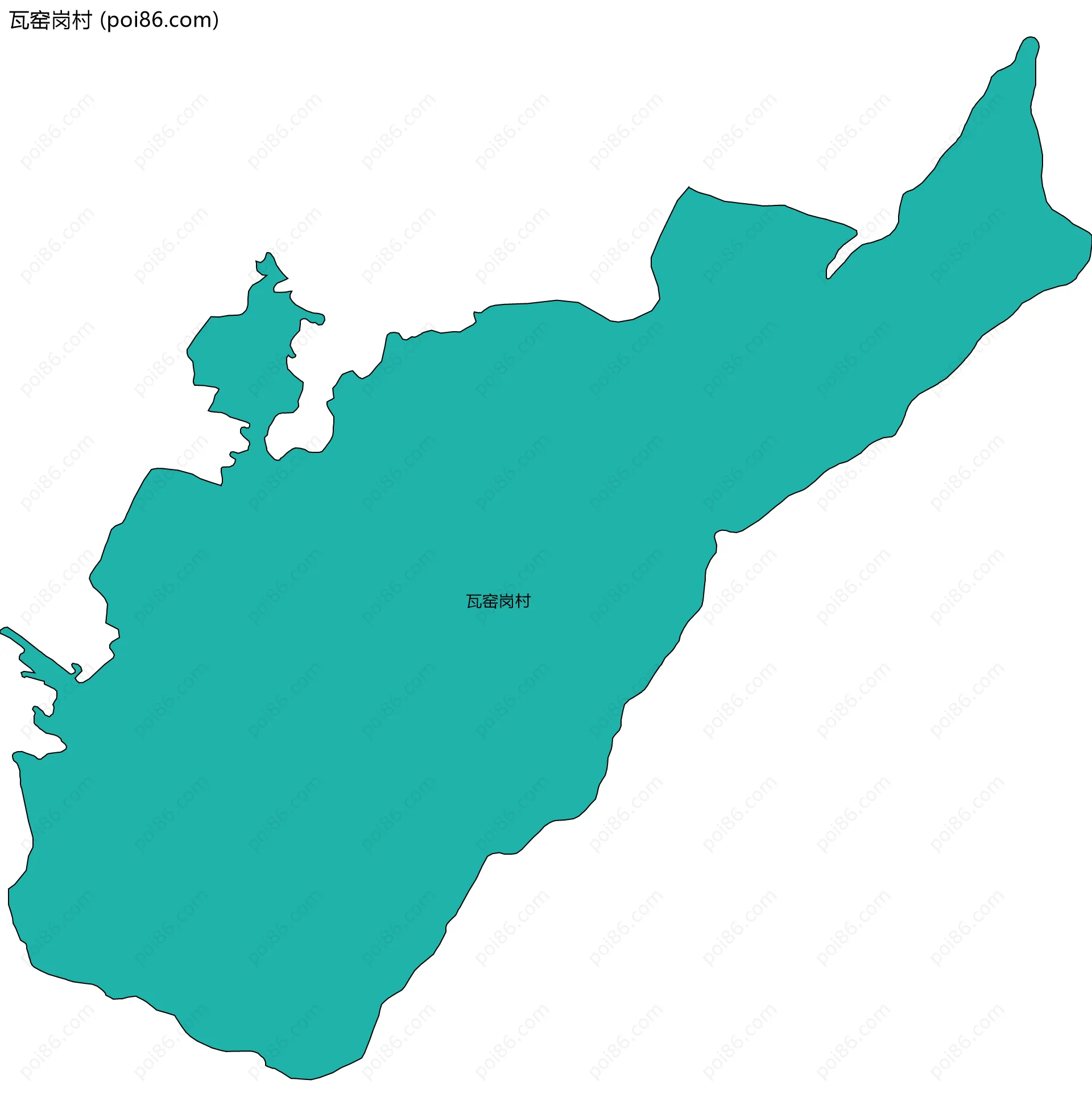 瓦窑岗村边界地图