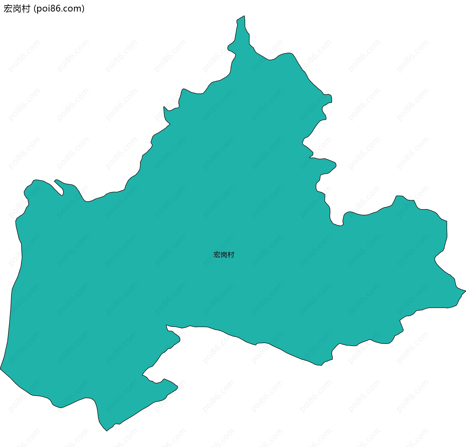 宏岗村边界地图