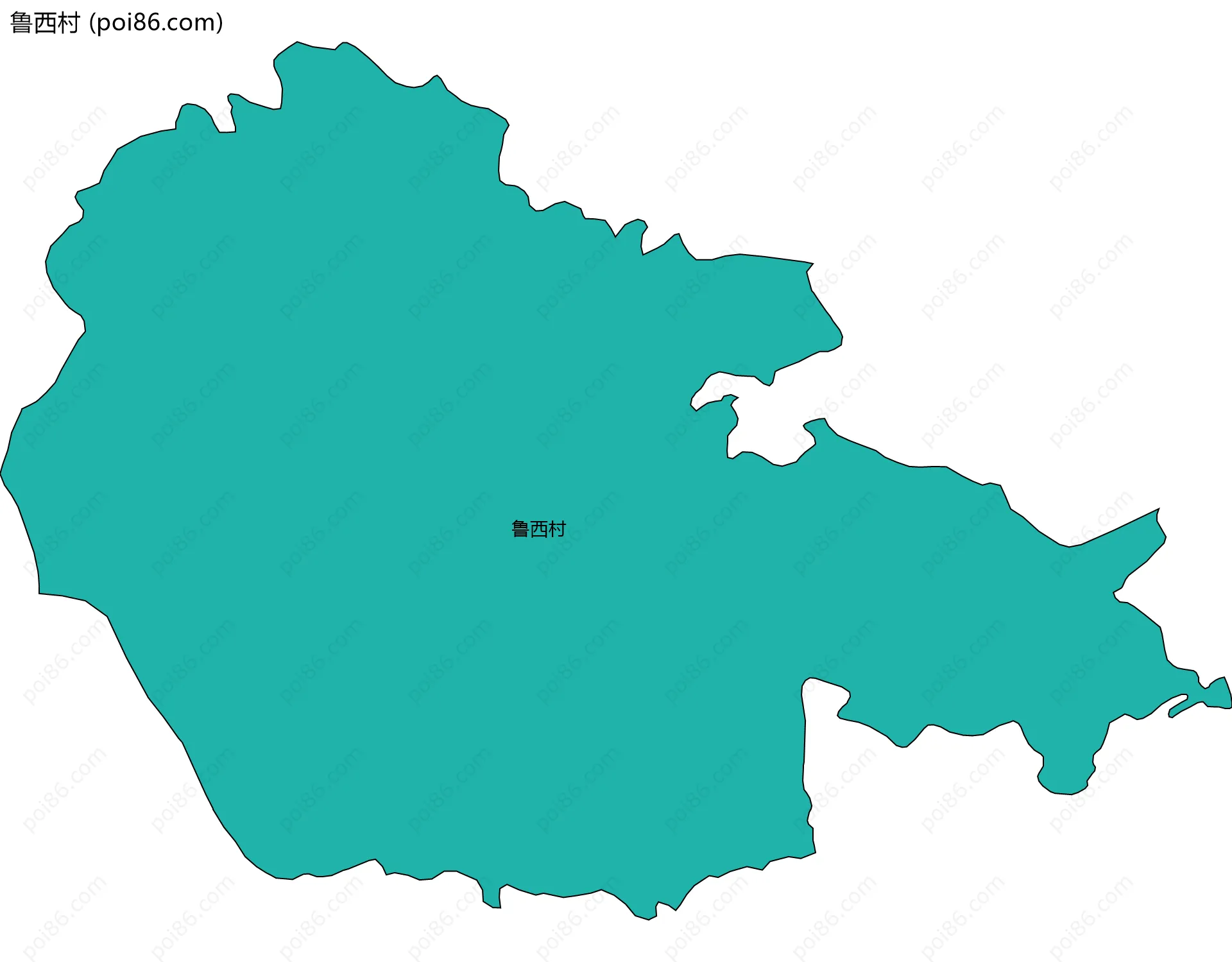 鲁西村边界地图