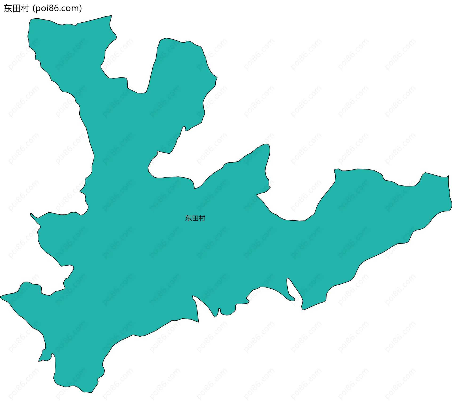 东田村边界地图