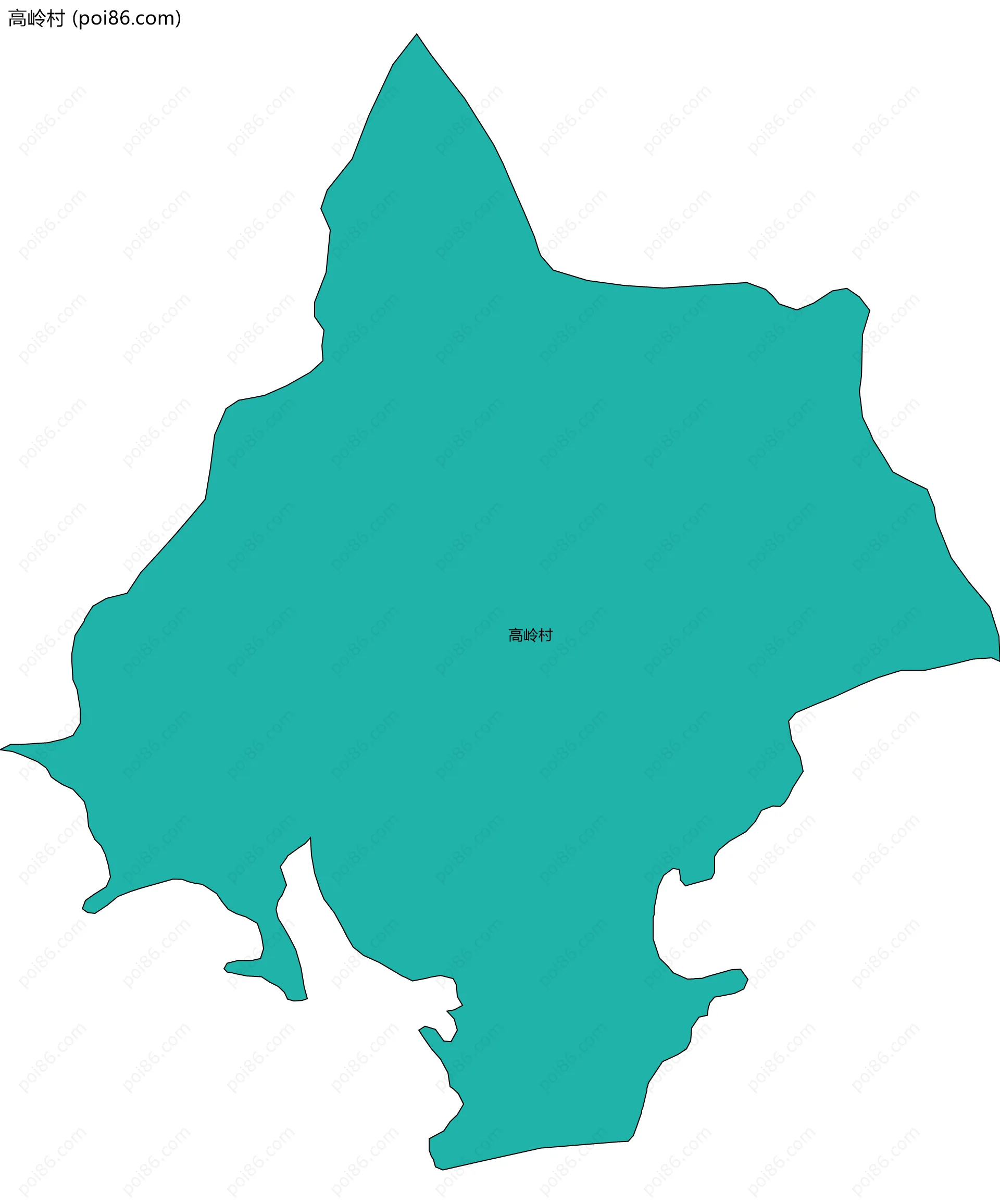 高岭村边界地图