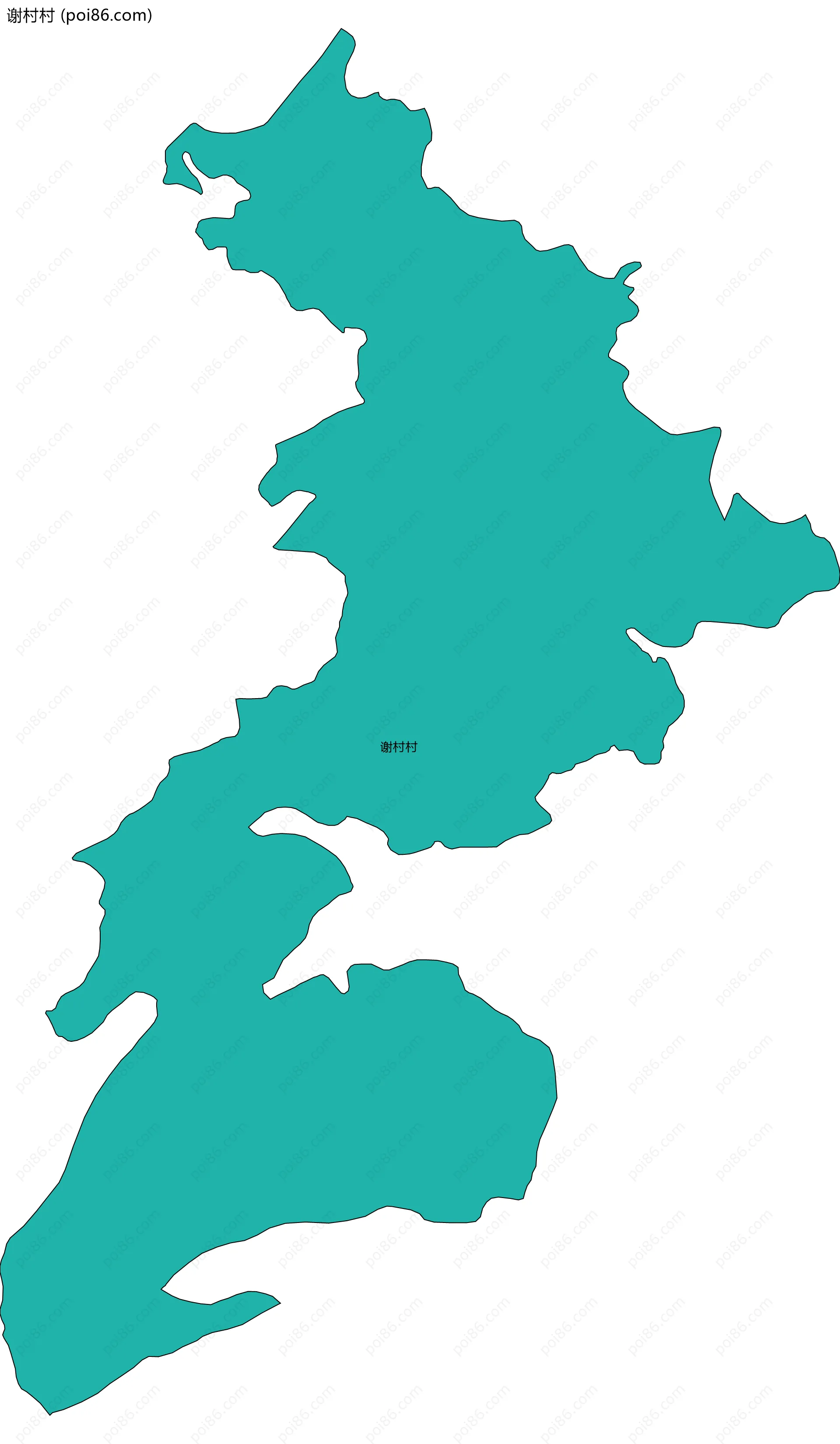 谢村村边界地图