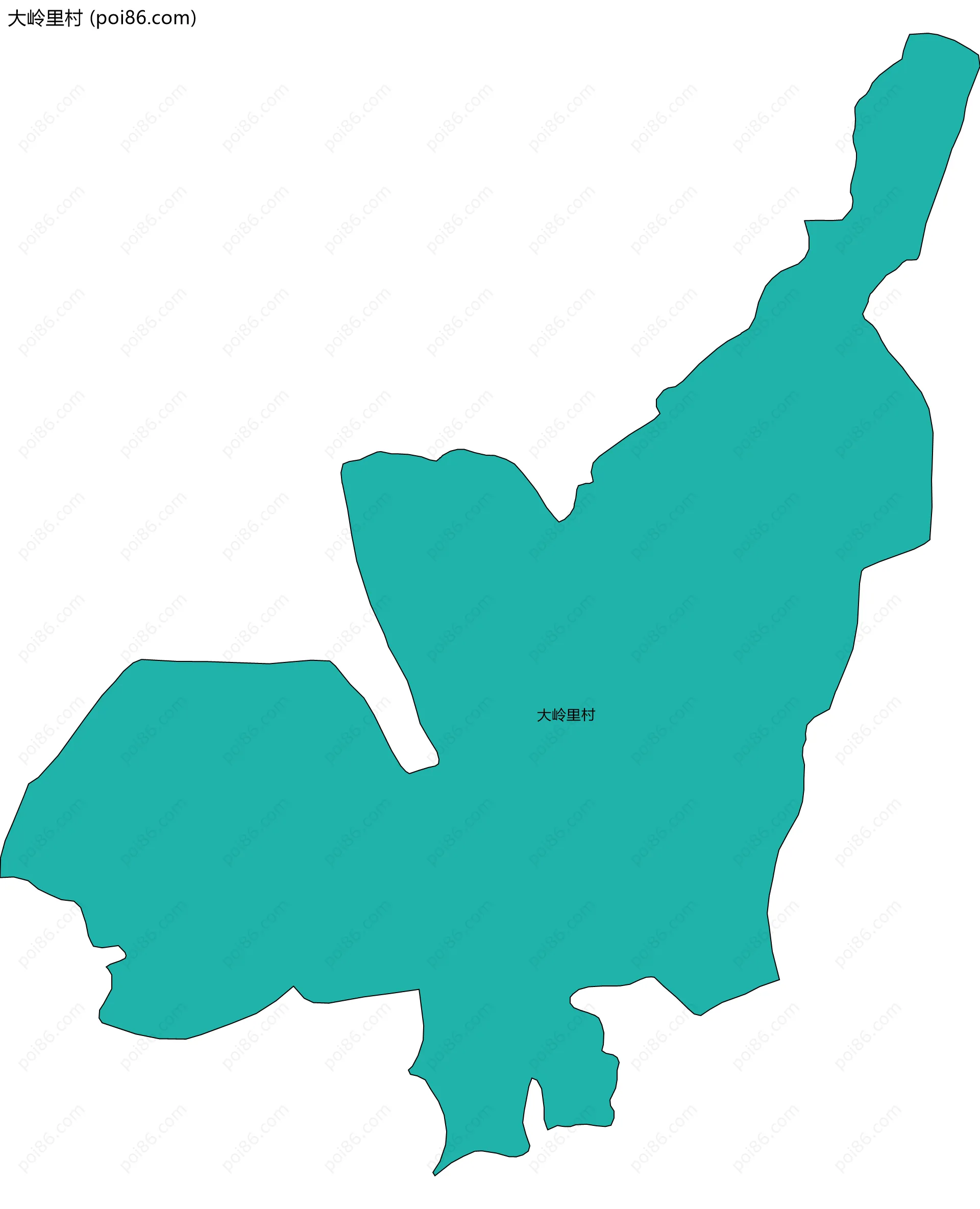 大岭里村边界地图