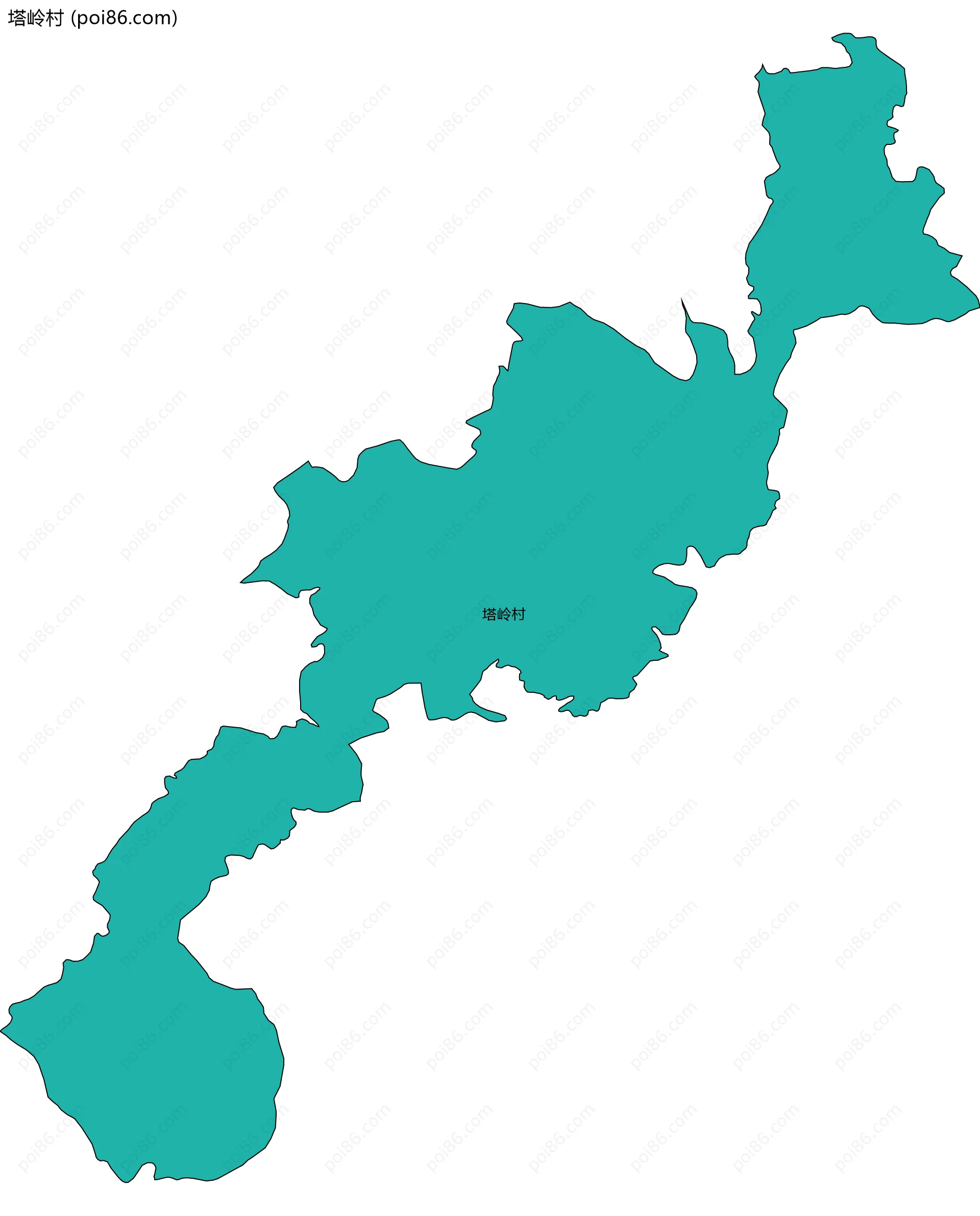 塔岭村边界地图