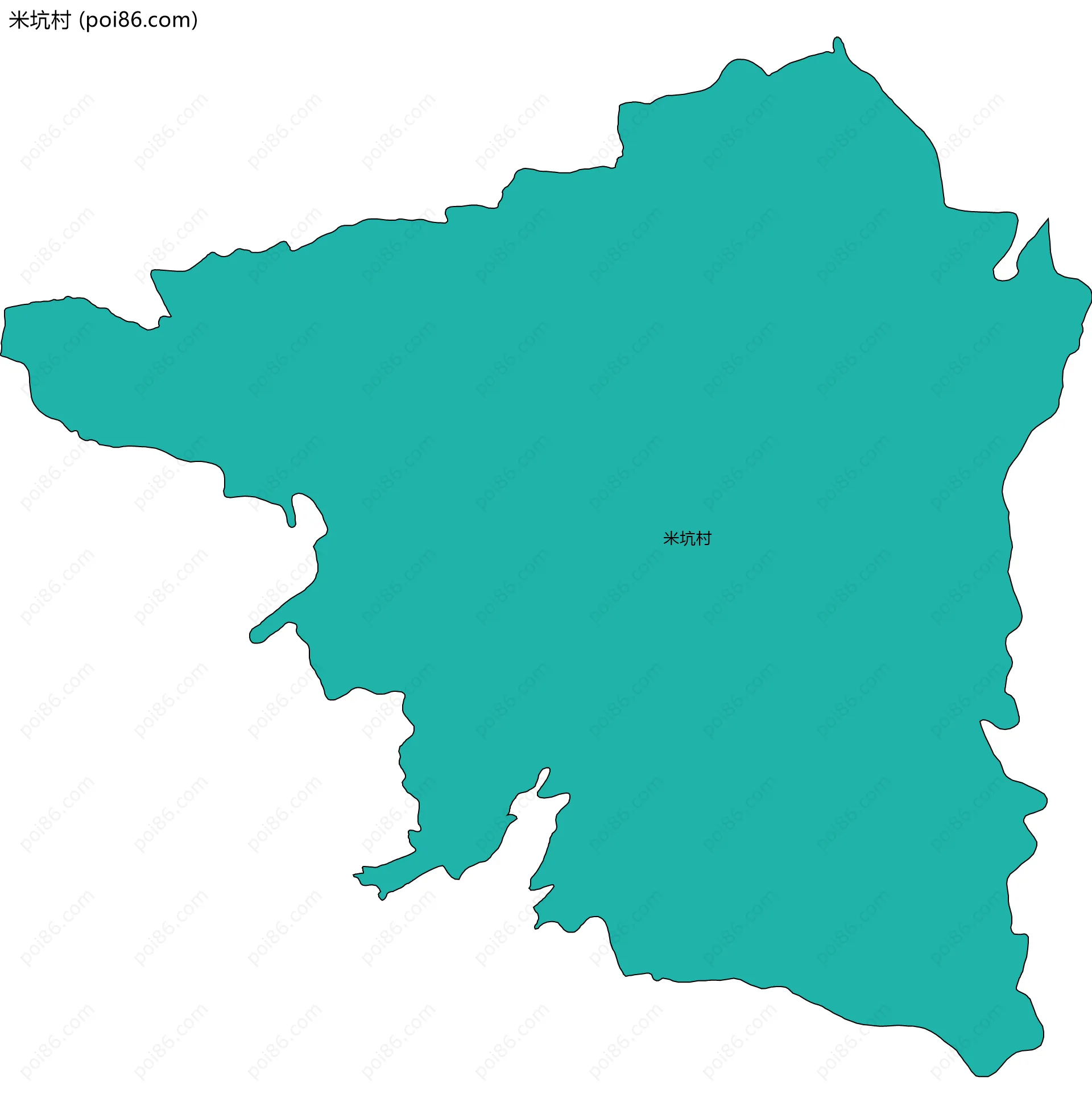 米坑村边界地图