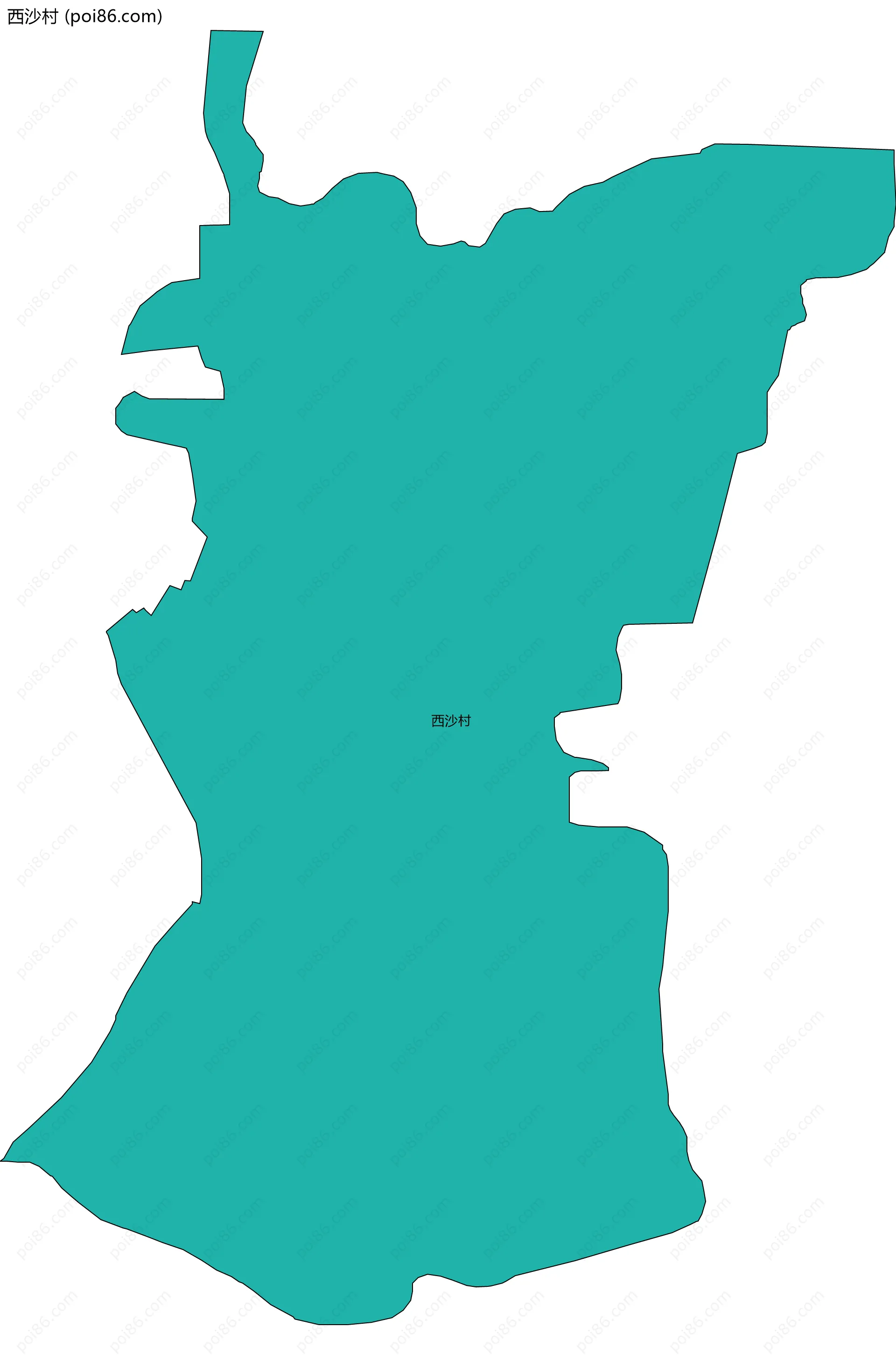 西沙村边界地图