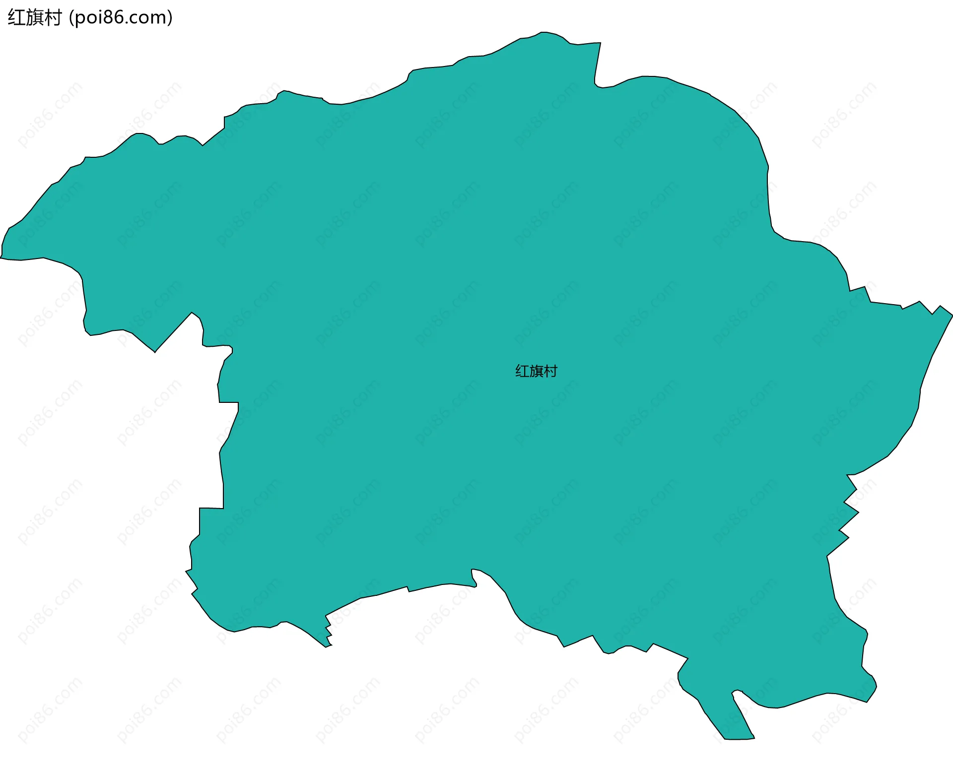 红旗村边界地图