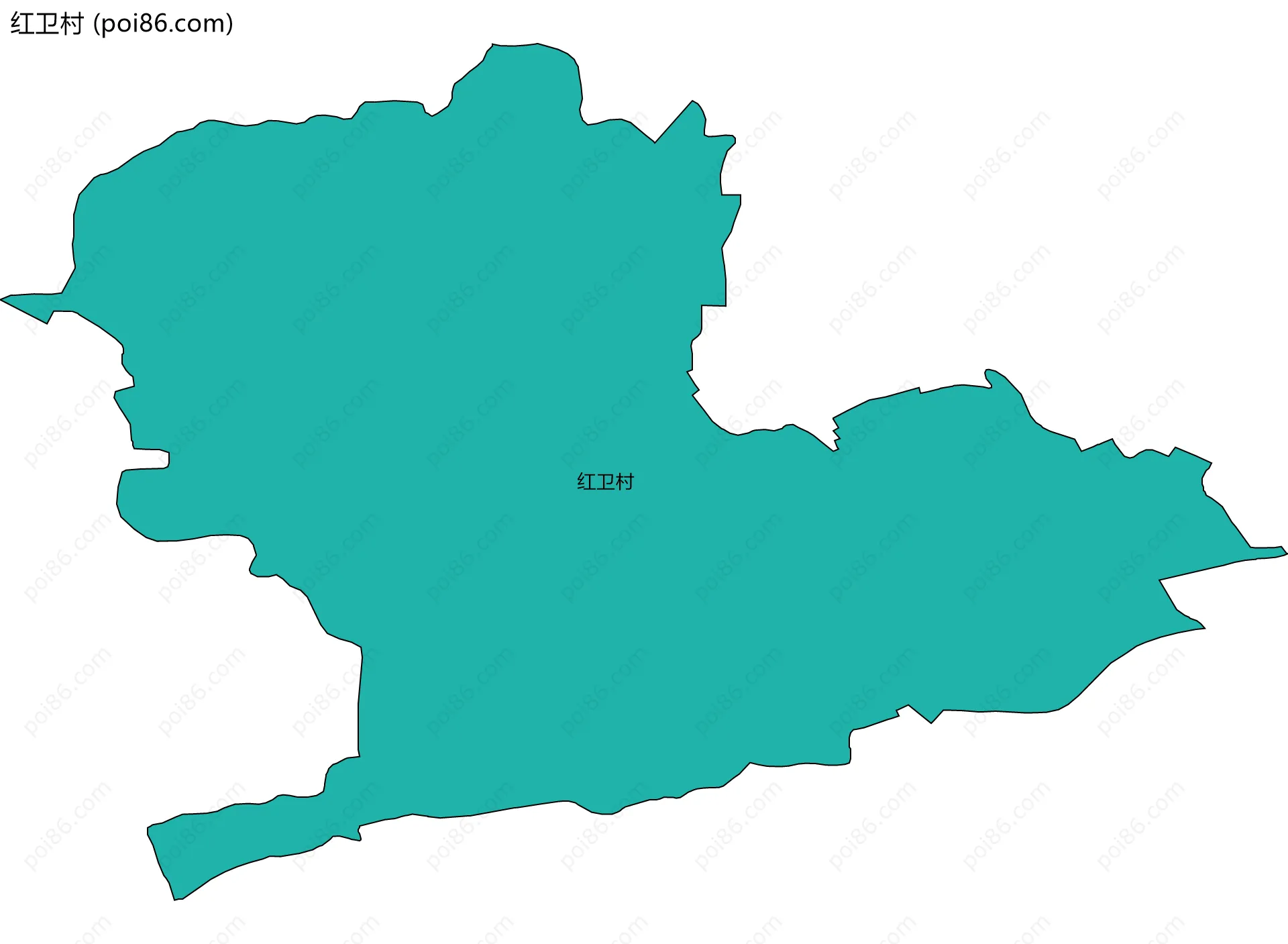 红卫村边界地图