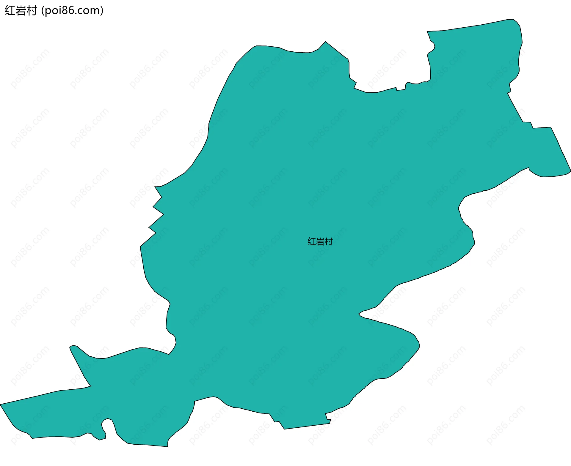 红岩村边界地图