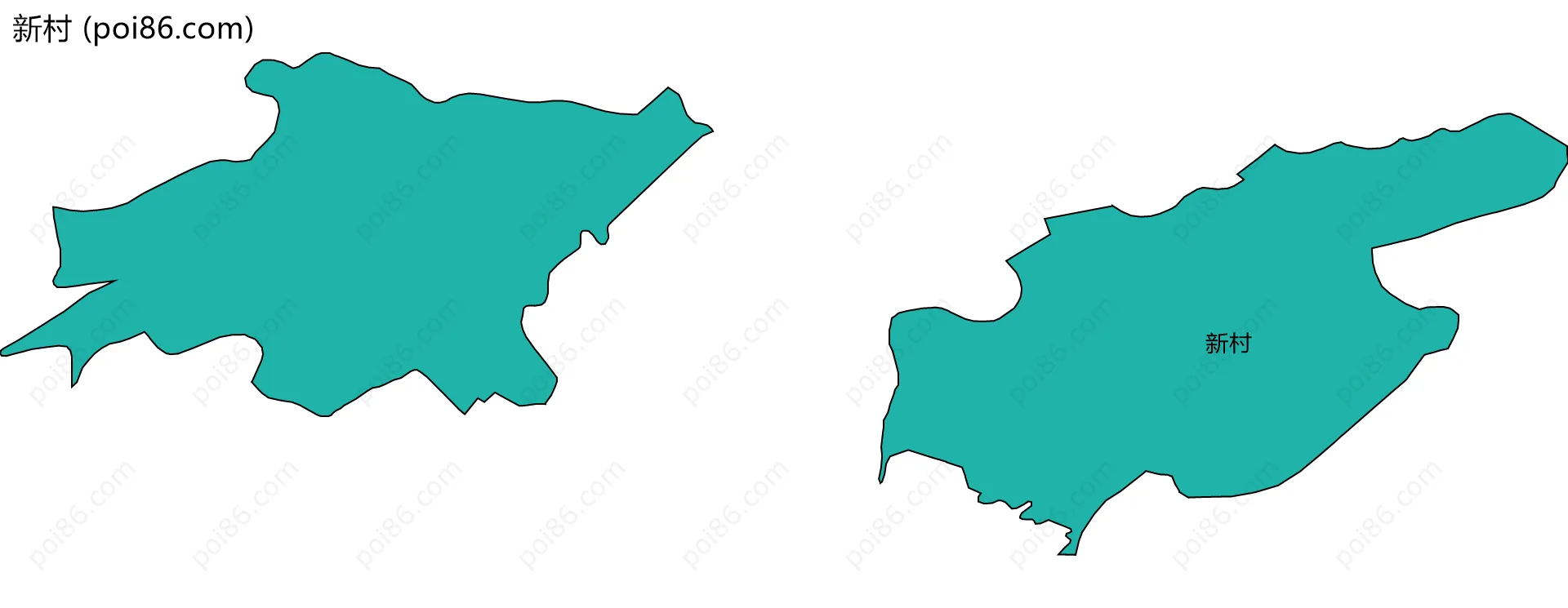 新村边界地图